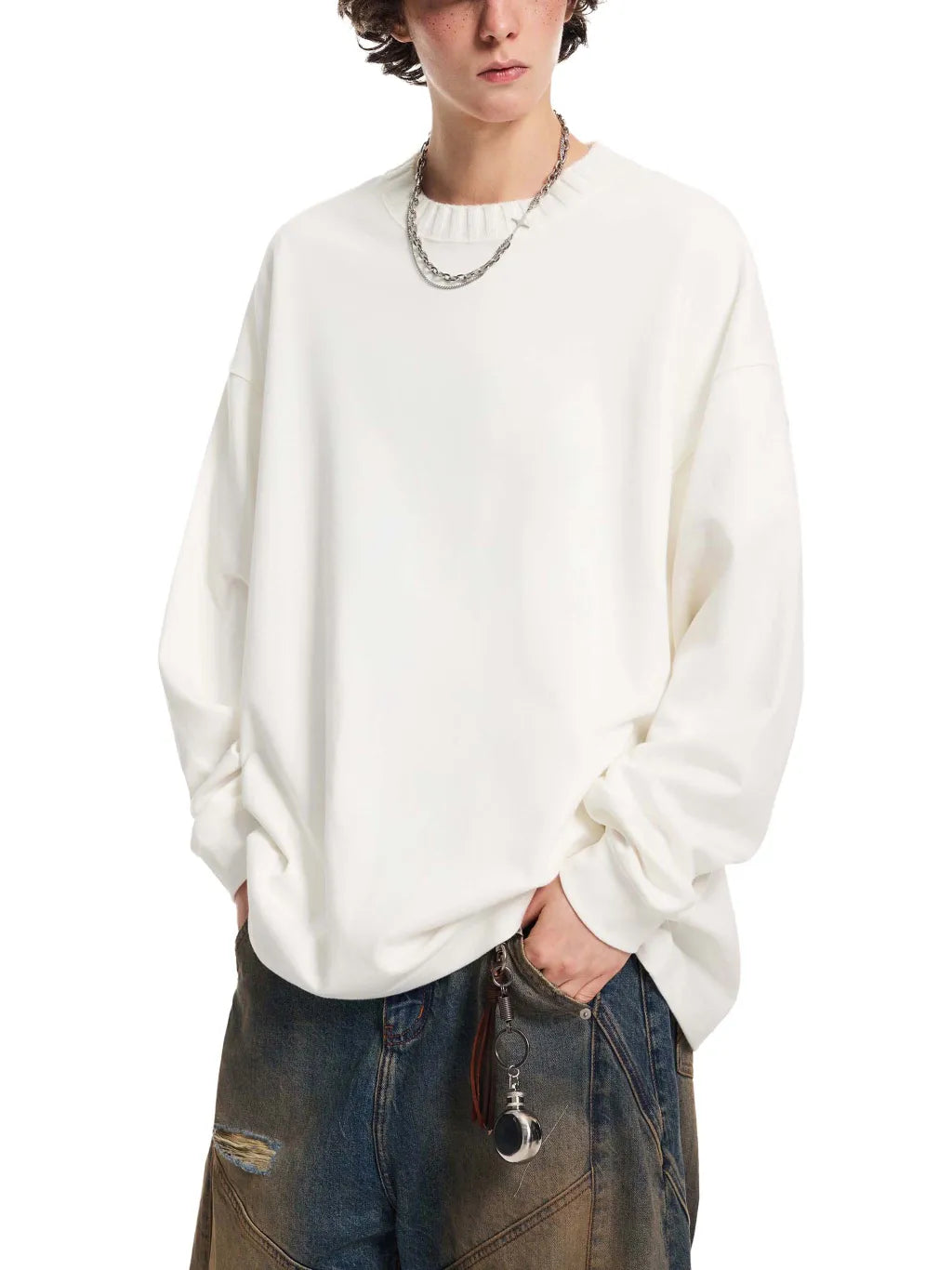LUXURY TERMINAL - Knitted Round Neck Oversize Sweatshirt