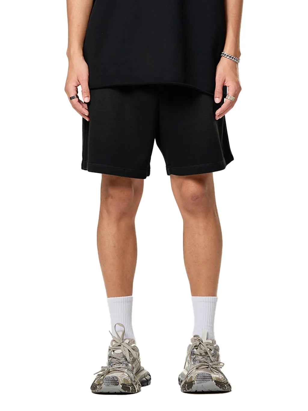 LUXURY TERMINAL - Sun Fade Raw Edge Cotton Shorts