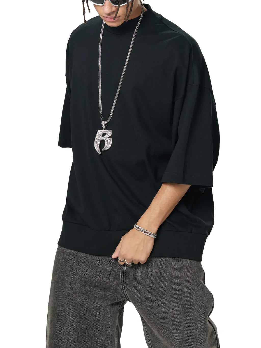 LUXURY TERMINAL - Heavyweight Oversized Mock Neck T-shirt