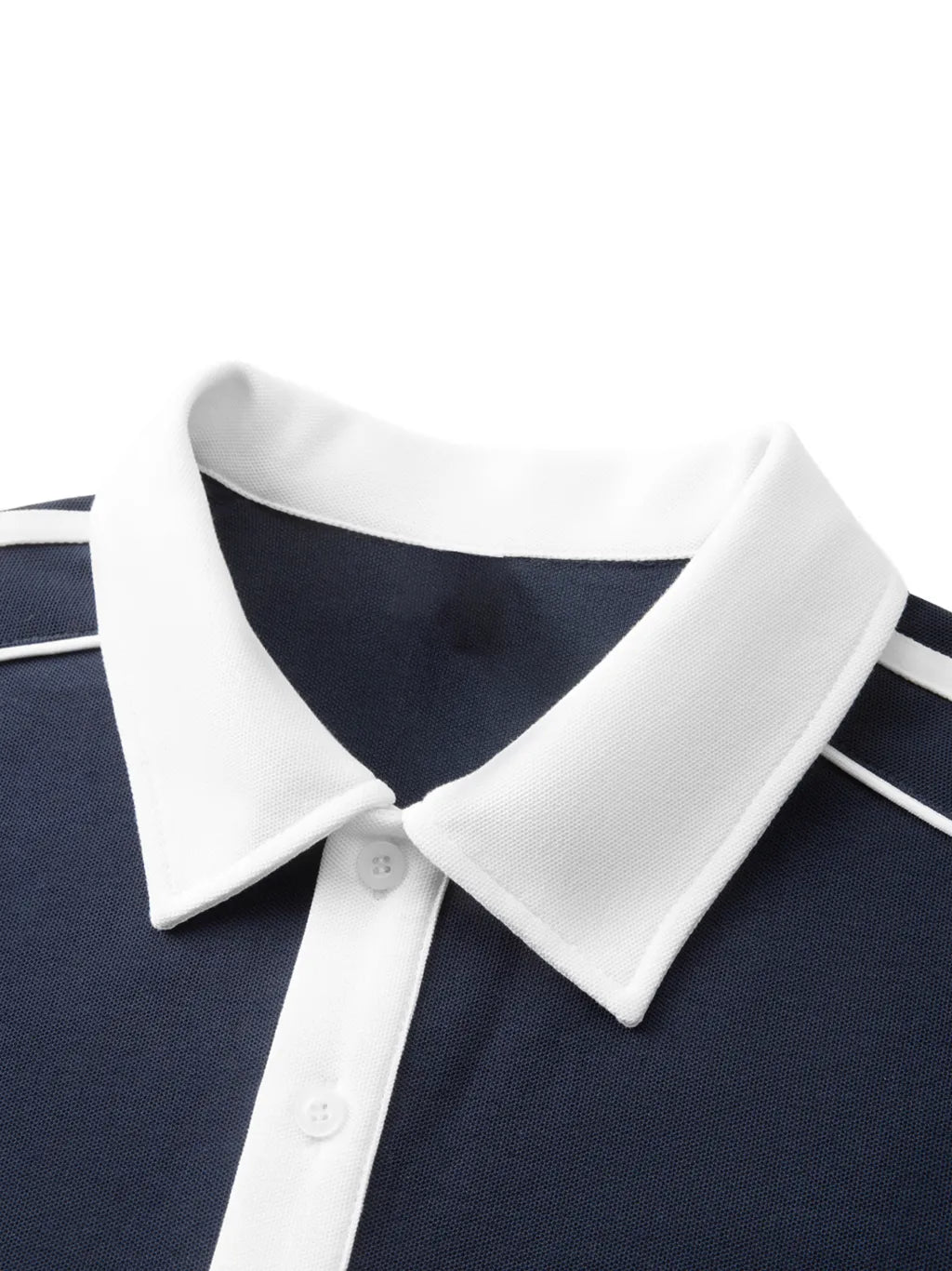 LUXURY TERMINAL - Contrast Collar Short-Sleeve Polo Shirt