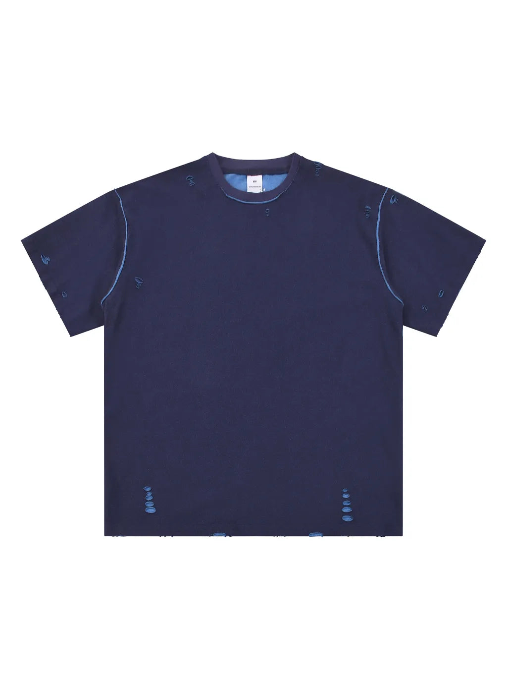 LUXURY TERMINAL - Hand-frayed Reversible T-shirt