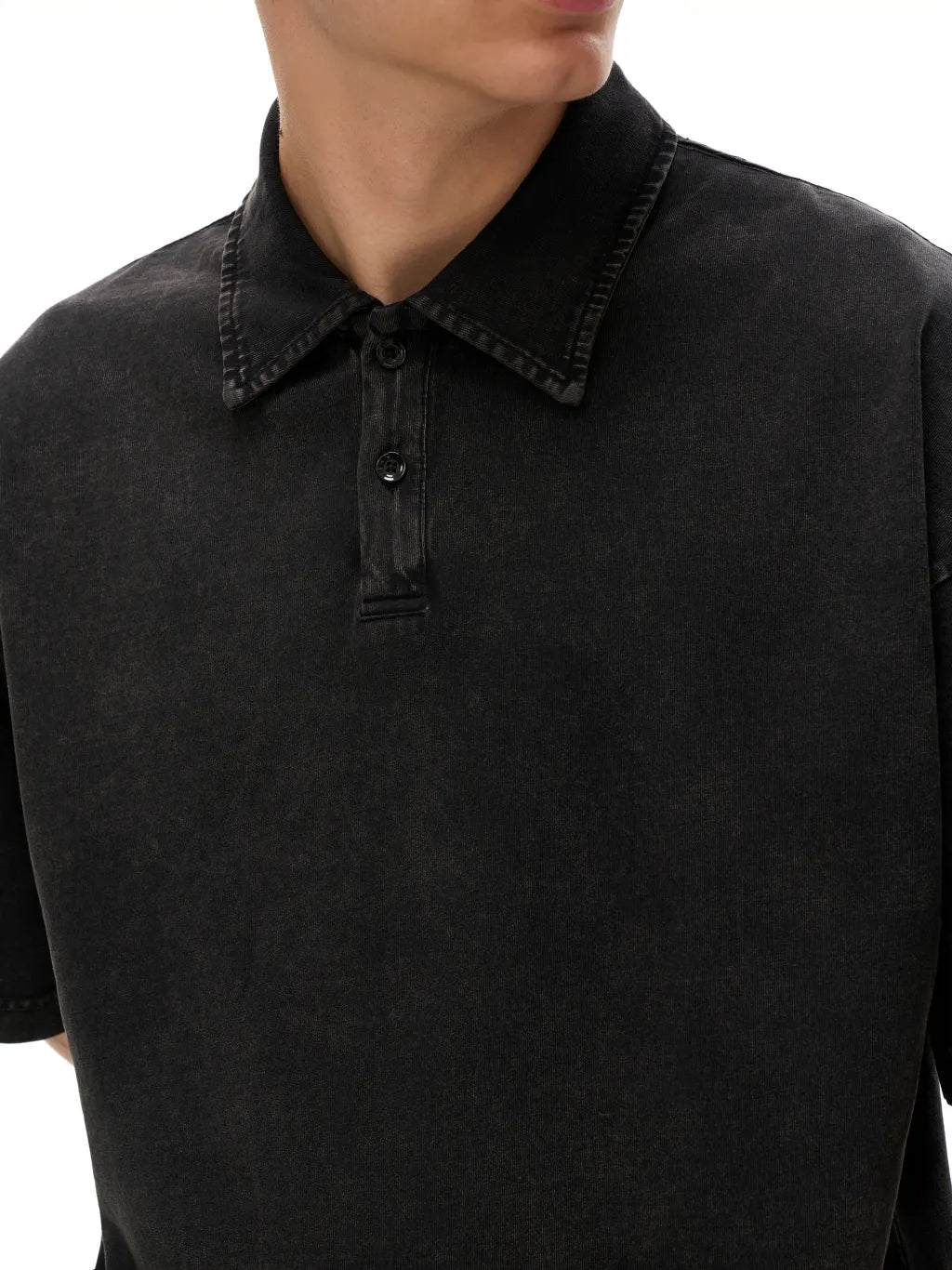 LUXURY TERMINAL - Heavyweight Snow-Washed Polo T-Shirt