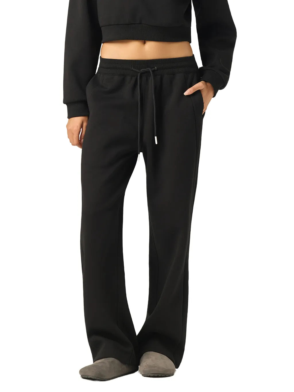 LUXURY TERMINAL - Essential Drawstring Straight-Leg Sweatpants