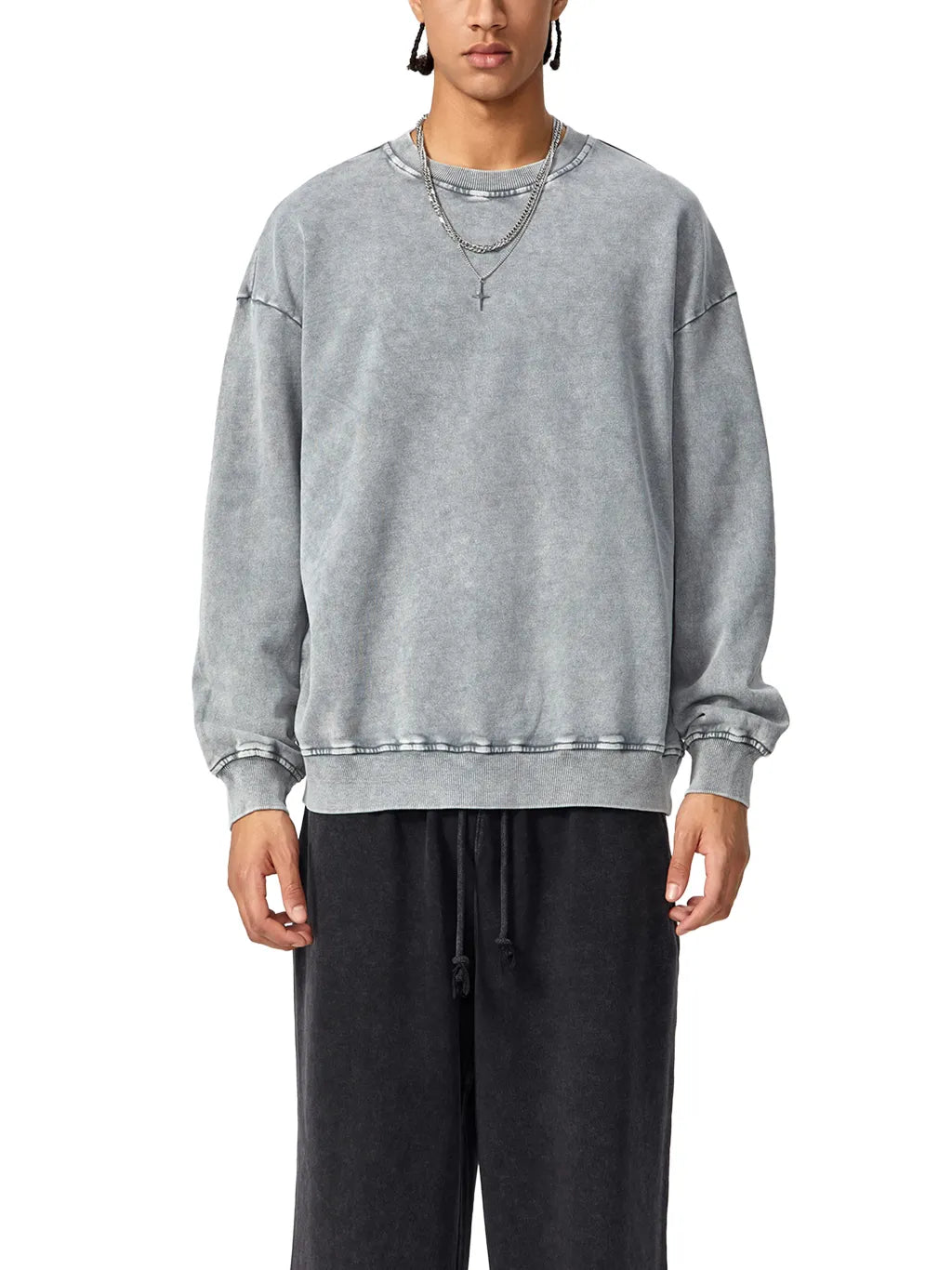 LUXURY TERMINAL - Snow Washed Oversized Sweatshirt