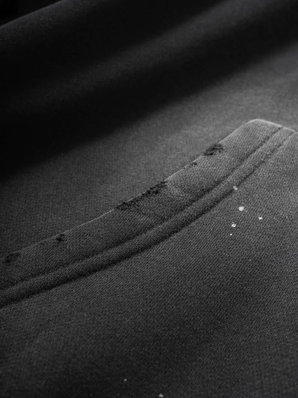 LUXURY TERMINAL - Vintage Washed Frayed Fleece Hoodie