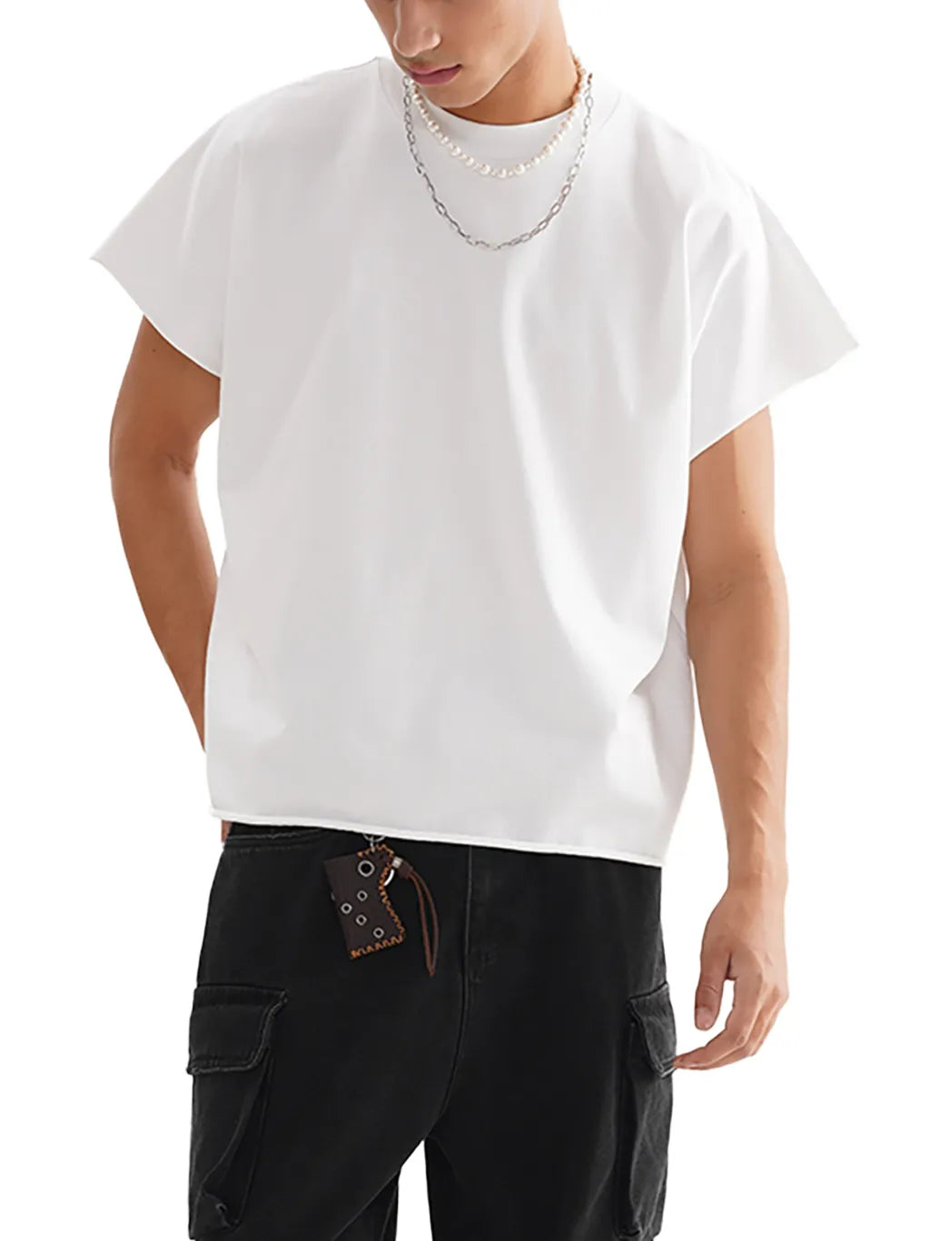 LUXURY TERMINAL - Raw Edge Boxy Non-Shrink T-Shirt