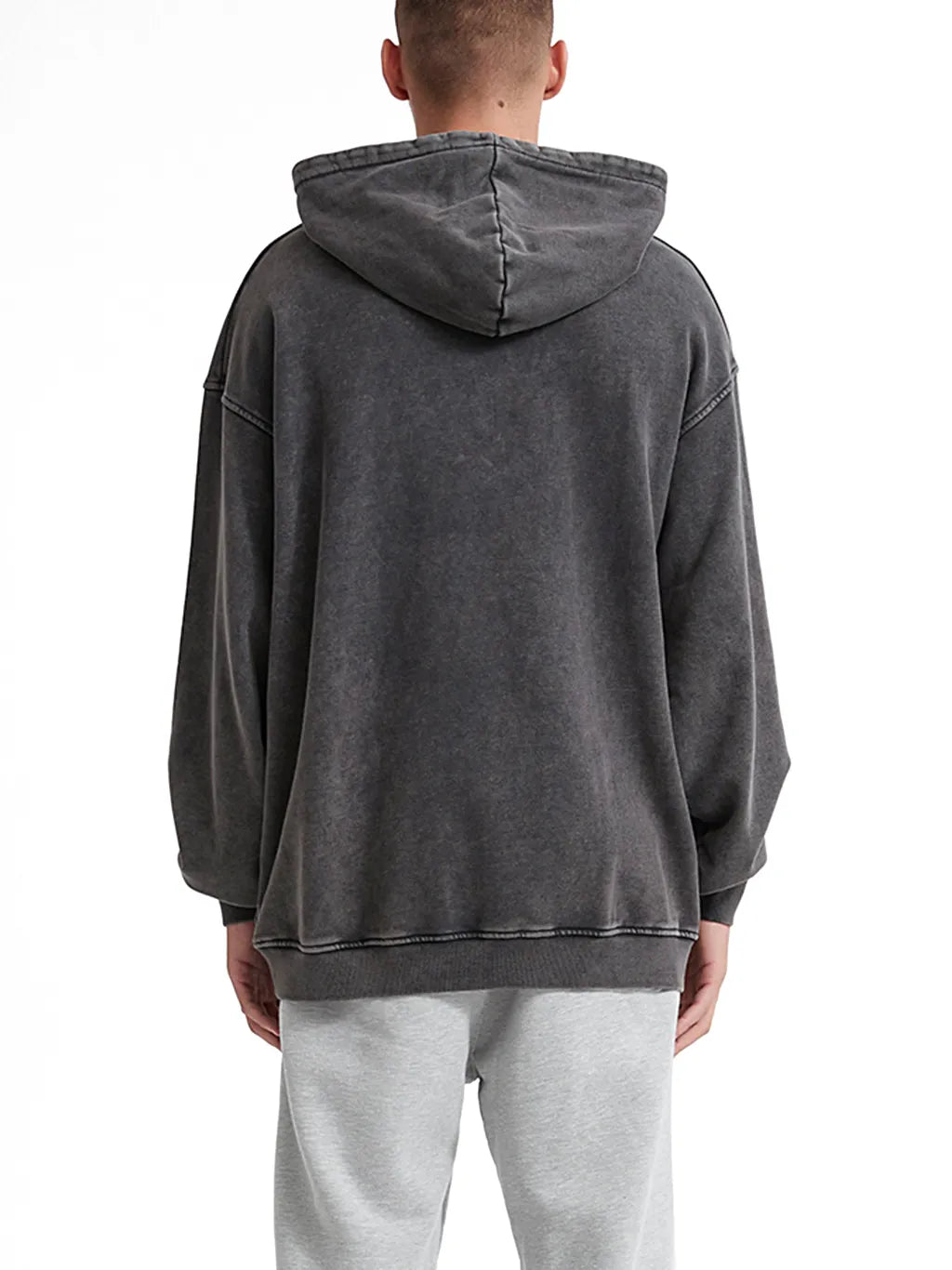 LUXURY TERMINAL - Snow Washed Loose Cotton Hoodie