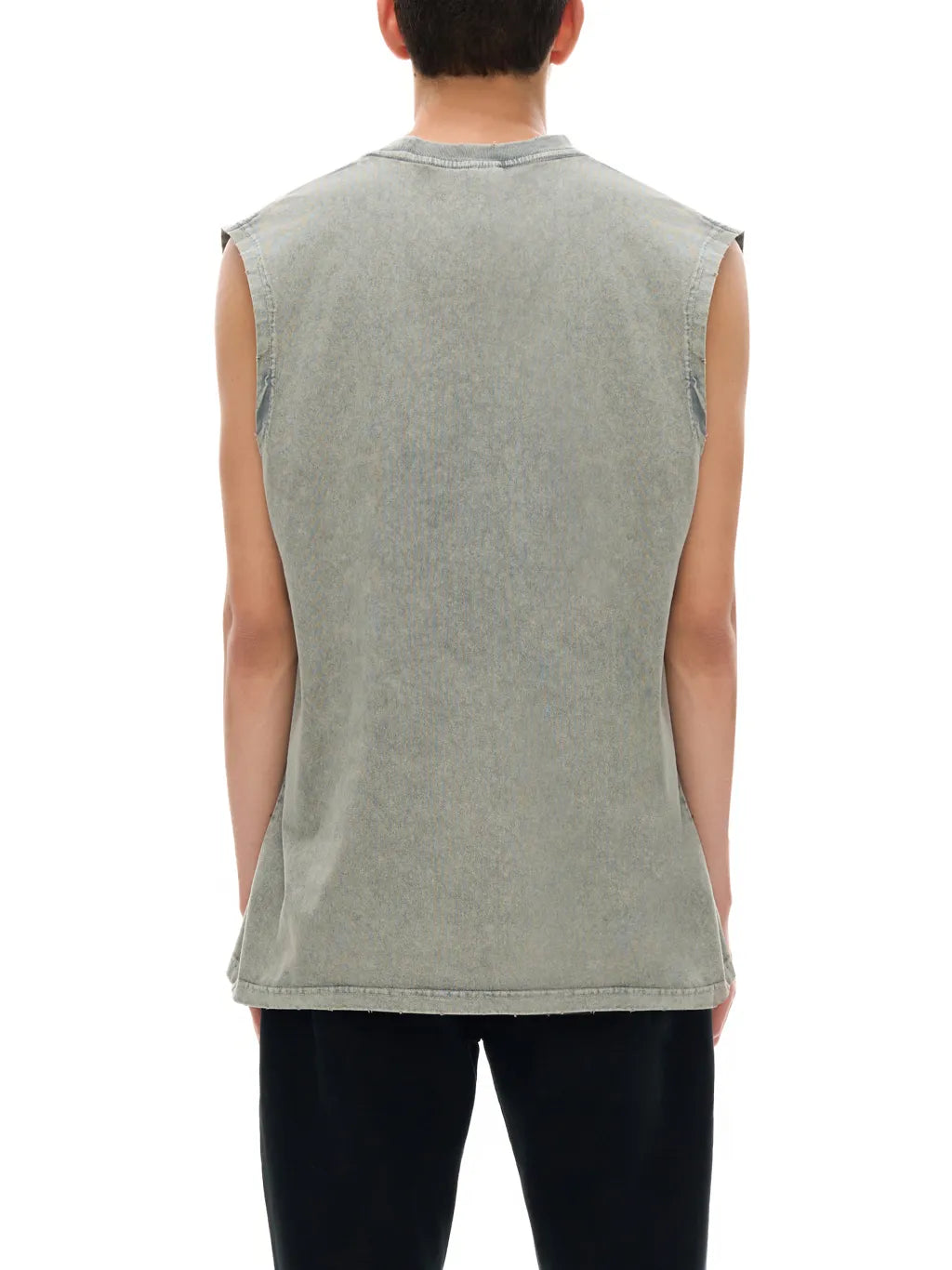 LUXURY TERMINAL - Snow Washed Frayed Hem Tank Top