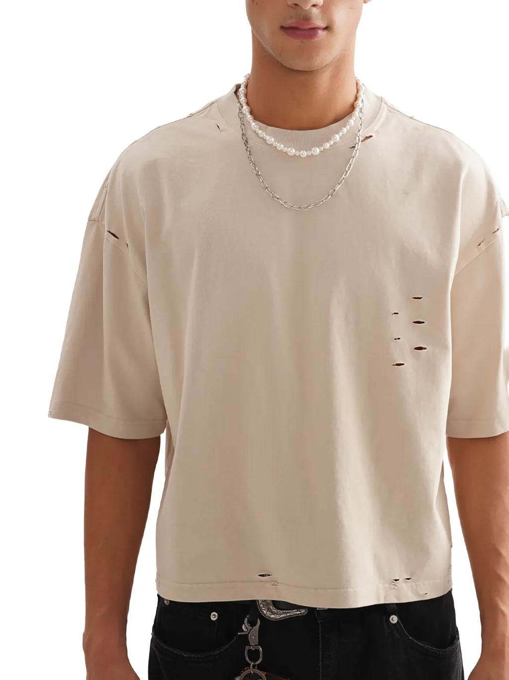 LUXURY TERMINAL - Classic Frayed Boxy Tee