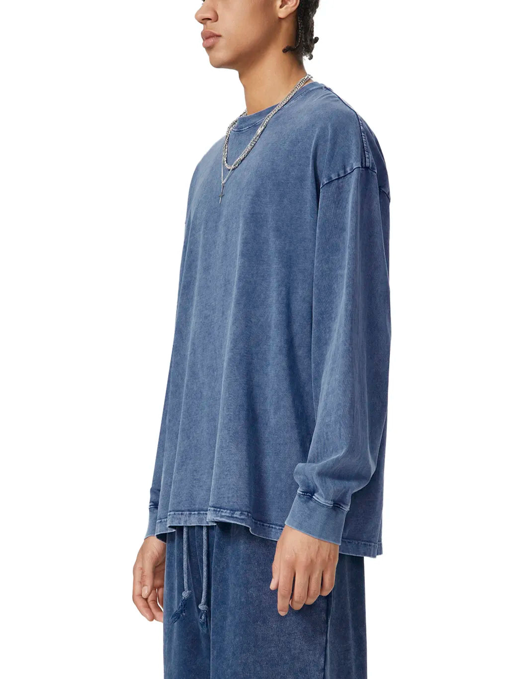 LUXURY TERMINAL - Snow Washed Frayed Edge T-Shirt