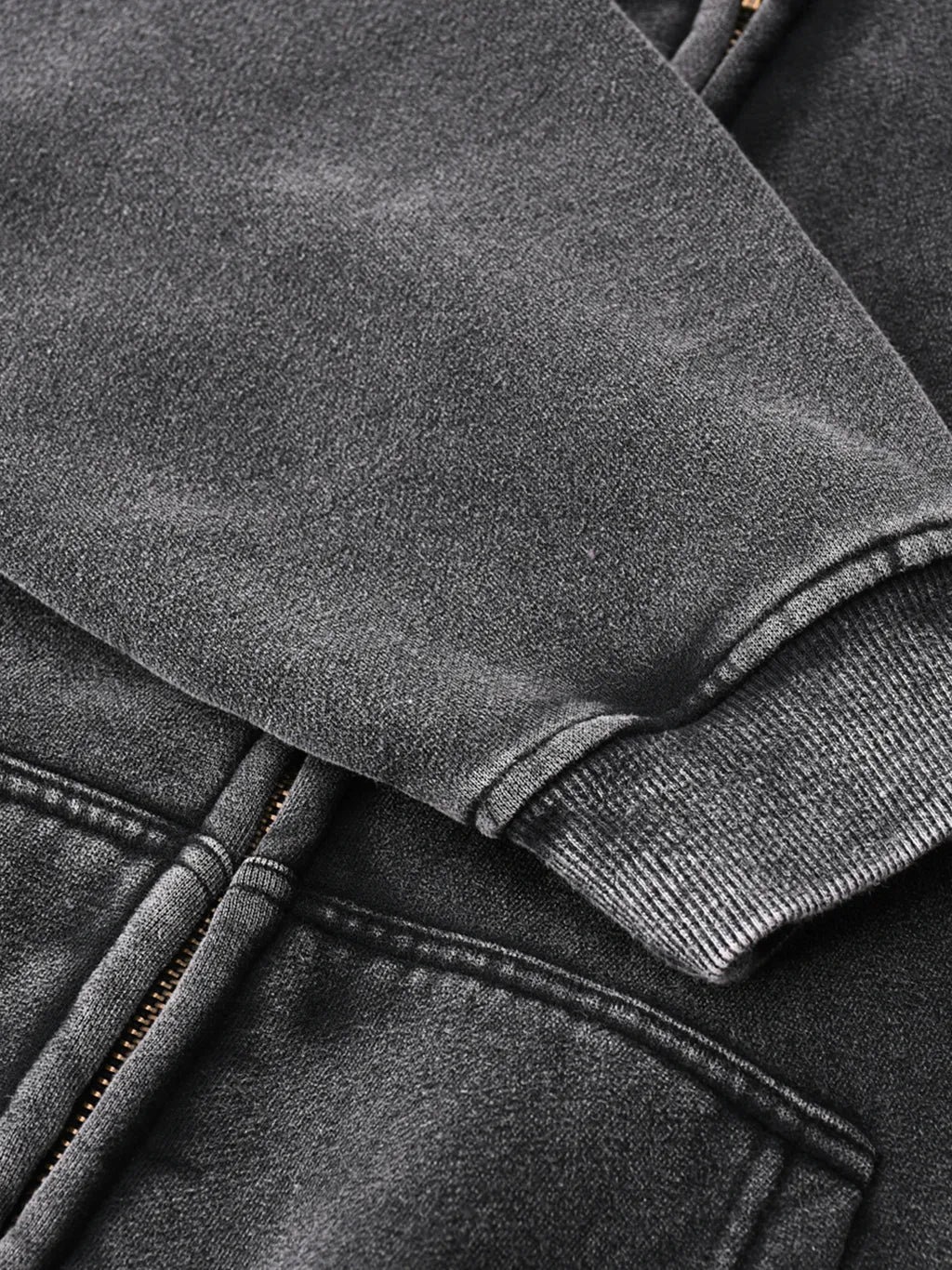 LUXURY TERMINAL - Zip-Through Boxy Fleece Hoodie