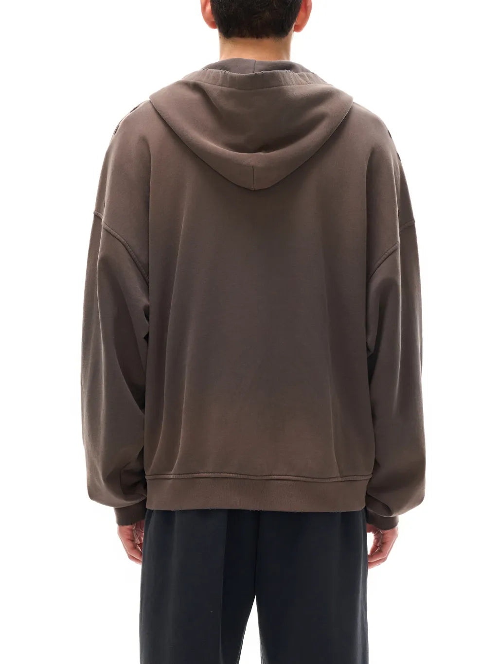 LUXURY TERMINAL - Hand-Frayed Sunfade Zip Hoodie