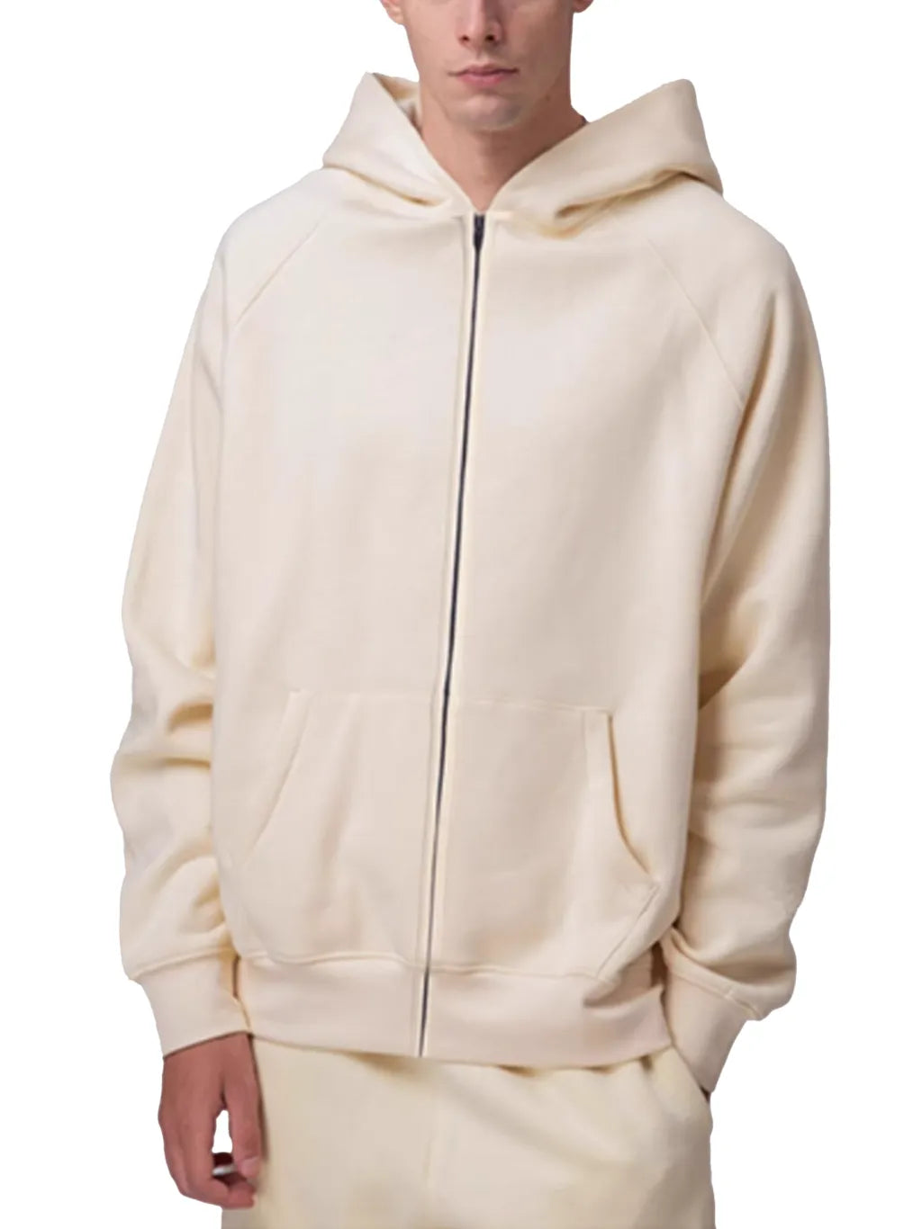 LUXURY TERMINAL - Essential Zip-up Fleece Hoodie