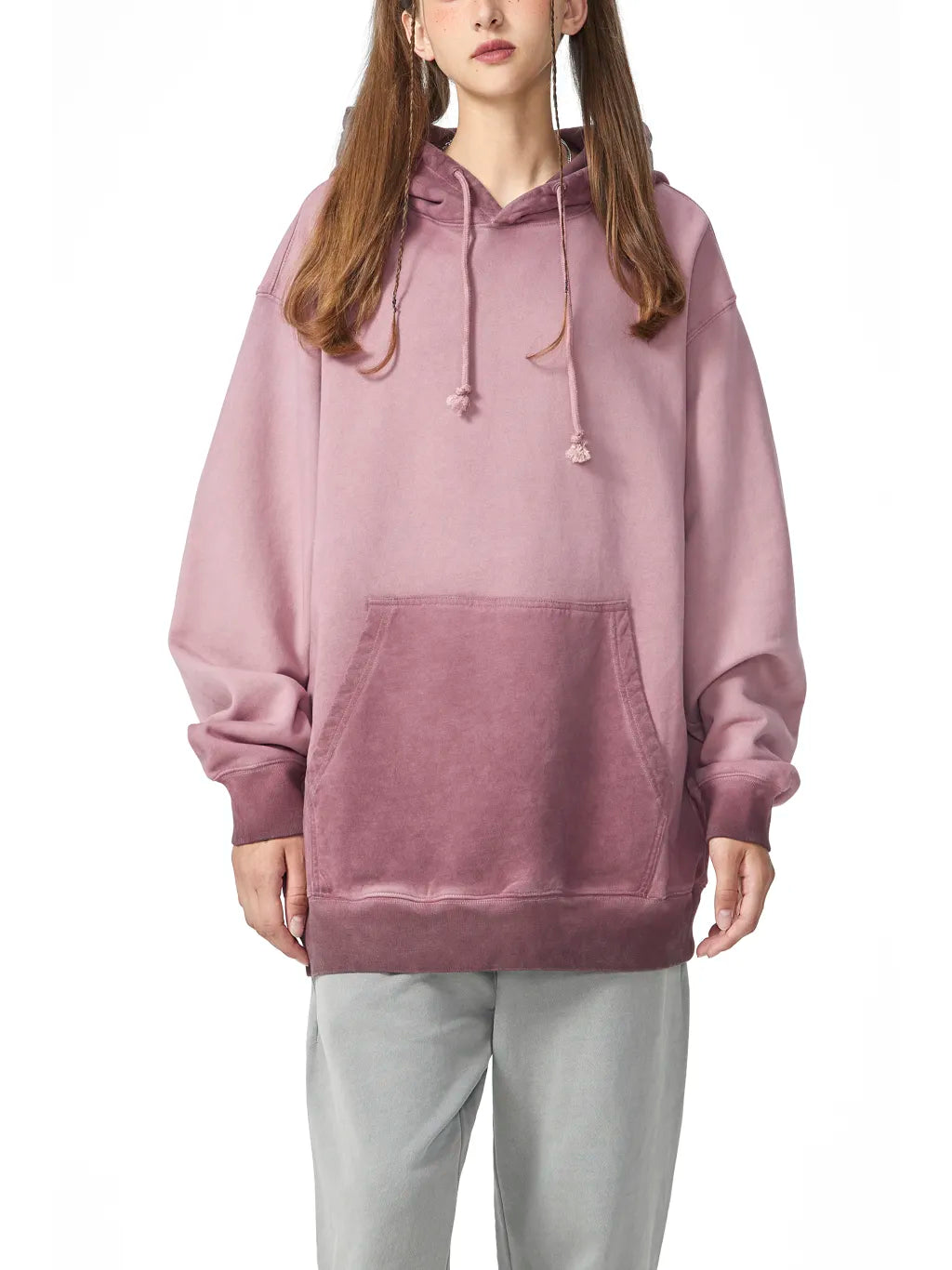 LUXURY TERMINAL - Ombre Stone Washed Colorpointed Hoodie