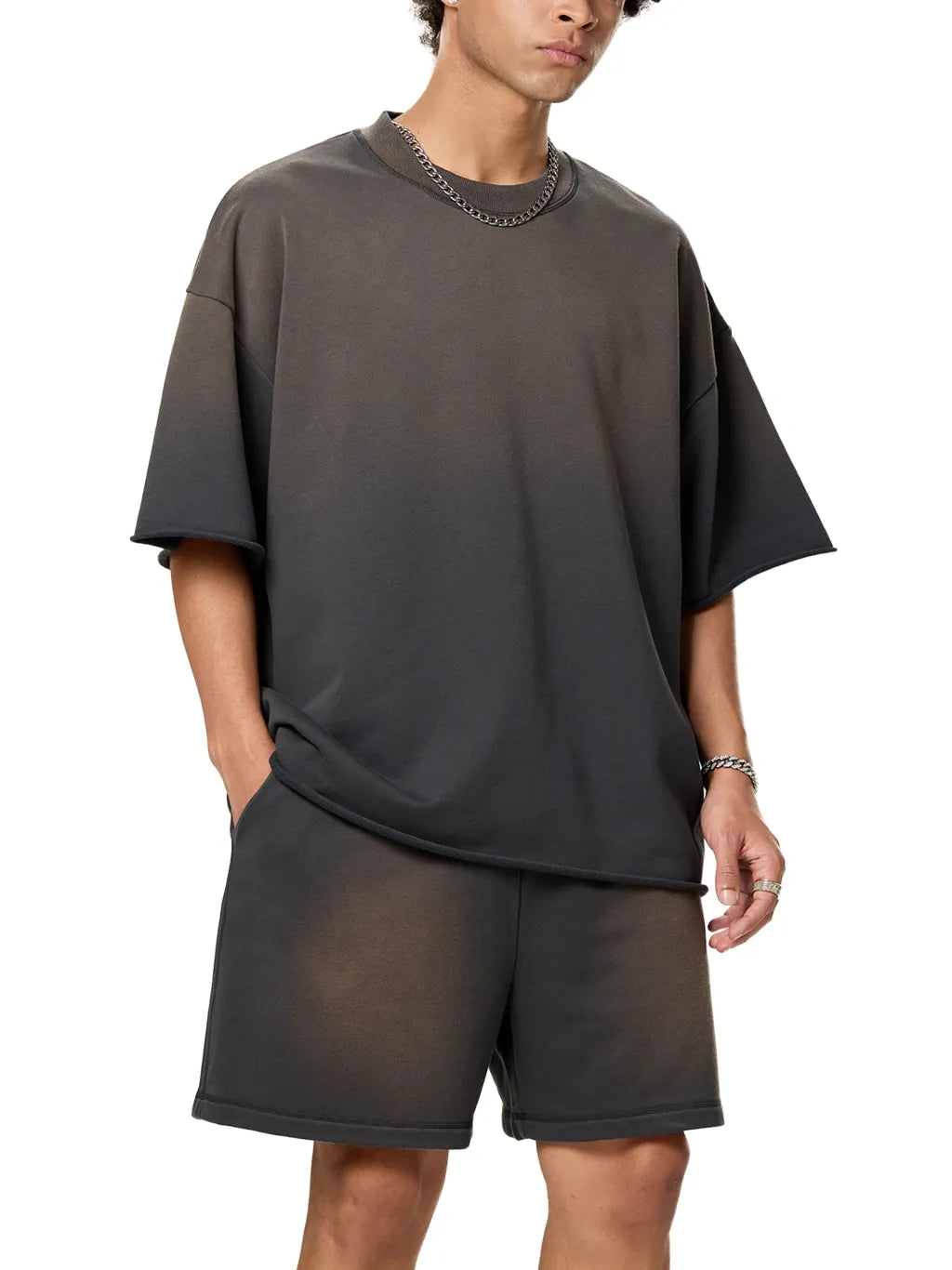 LUXURY TERMINAL - Sun Fade Raw Edge T-Shirt