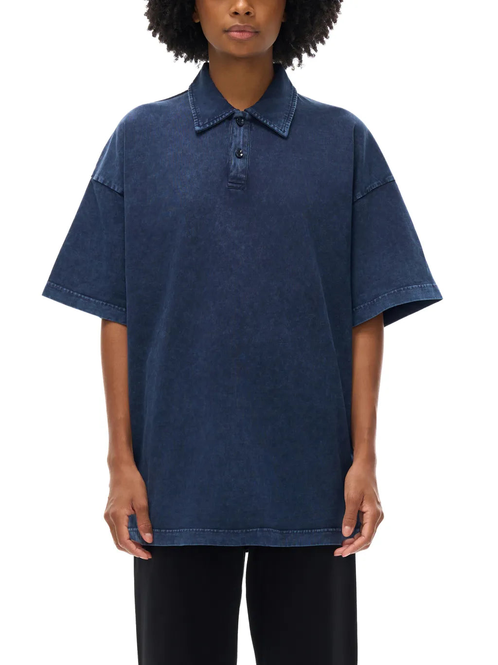 LUXURY TERMINAL - Heavyweight Snow-Washed Polo T-Shirt