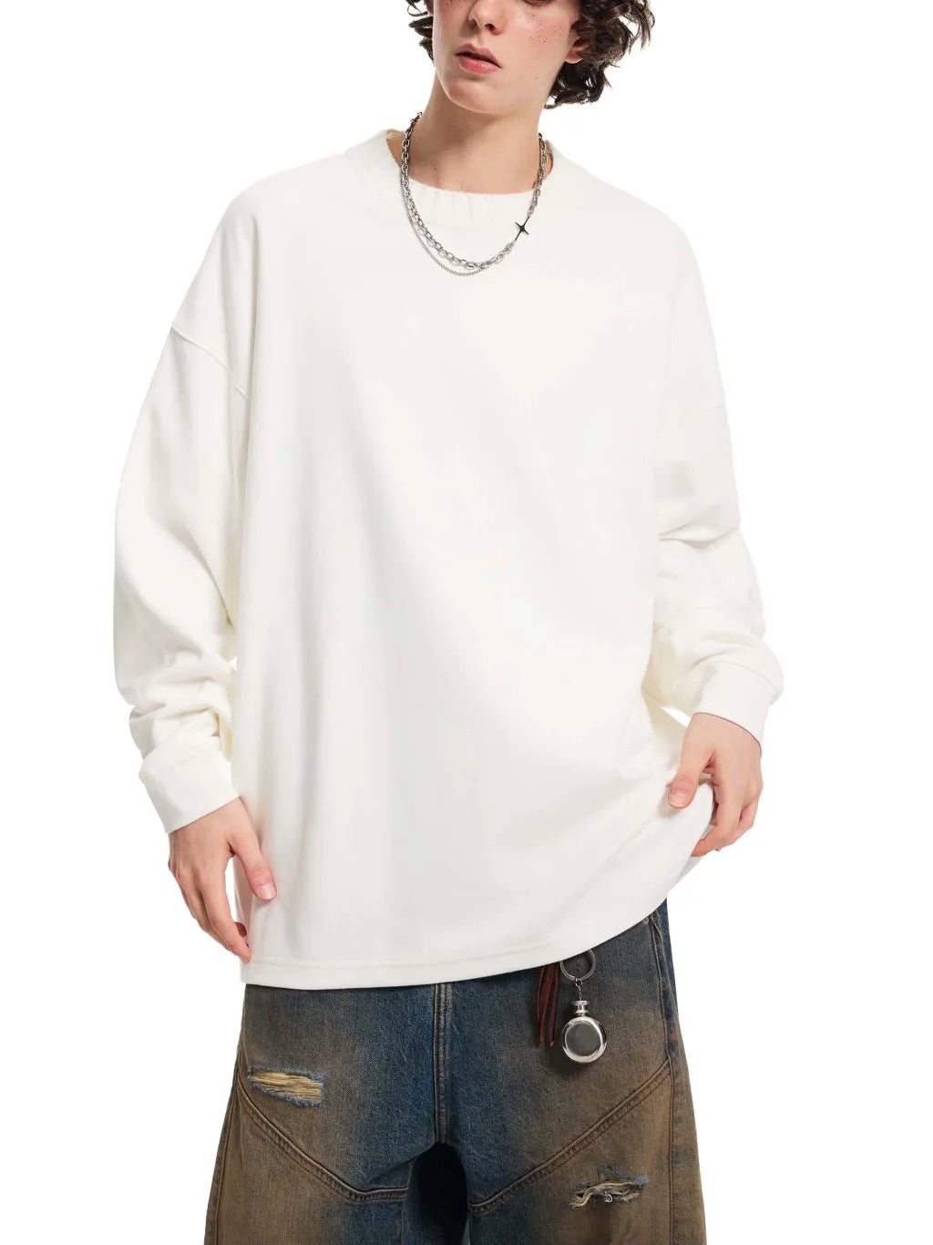 LUXURY TERMINAL - Knitted Round Neck Oversize Sweatshirt