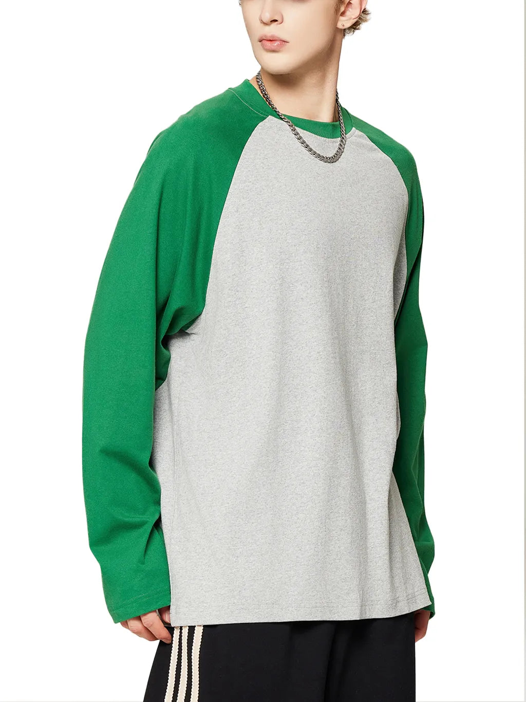 LUXURY TERMINAL -Color-Blocked Raglan Long-Sleeve T-Shirt