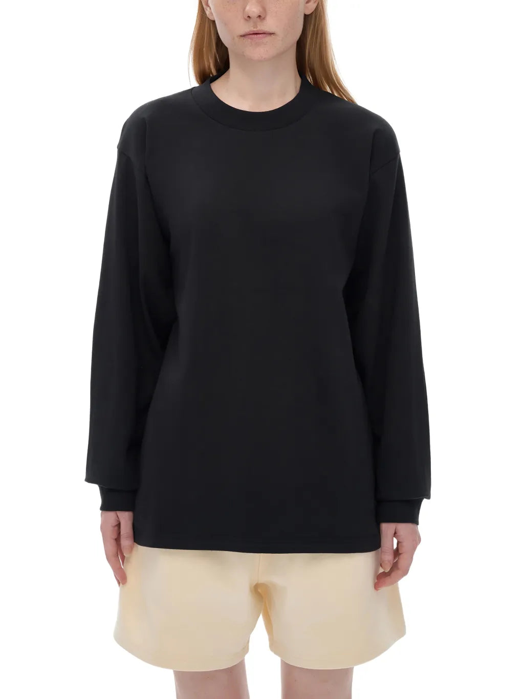 LUXURY TERMINAL - Crew Neck Drop Shoulder Long Sleeve Shirt