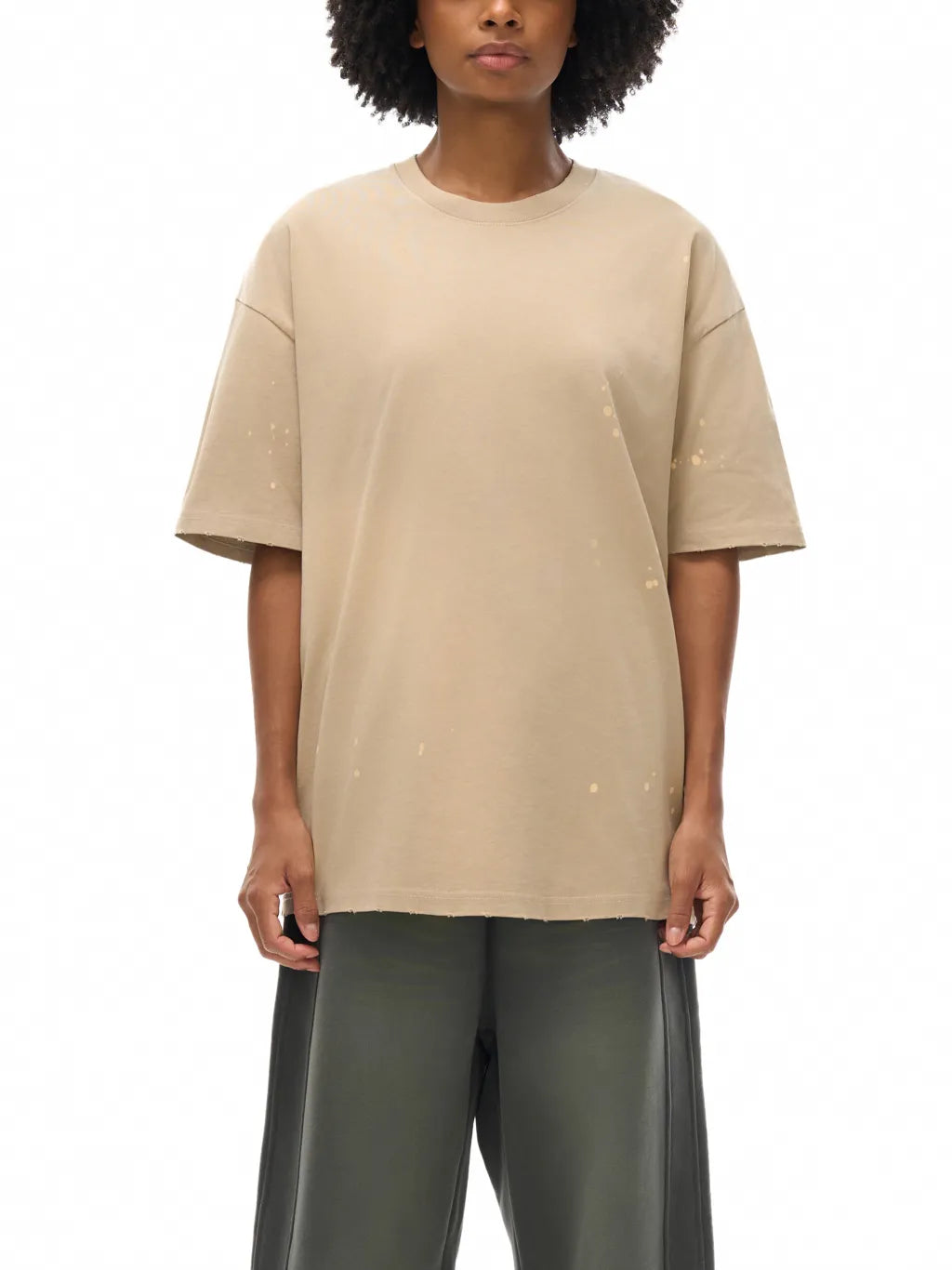 LUXURY TERMINAL -Hand-Frayed Sunfade Paint Splatter T-Shirt