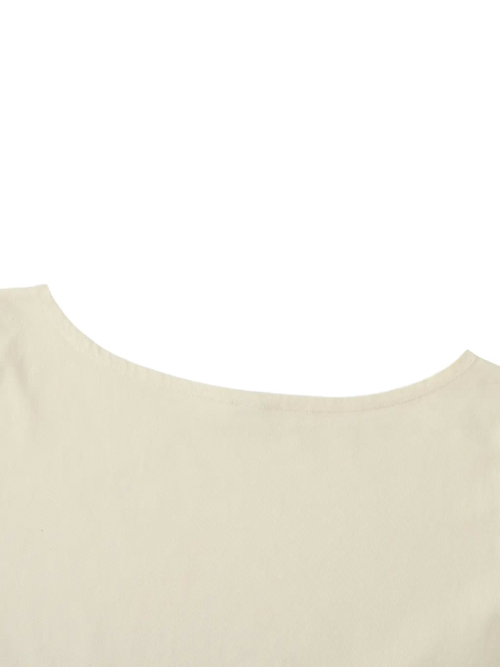 LUXURY TERMINAL - Off-Shoulder Rolled Hem Cotton T-Shirt