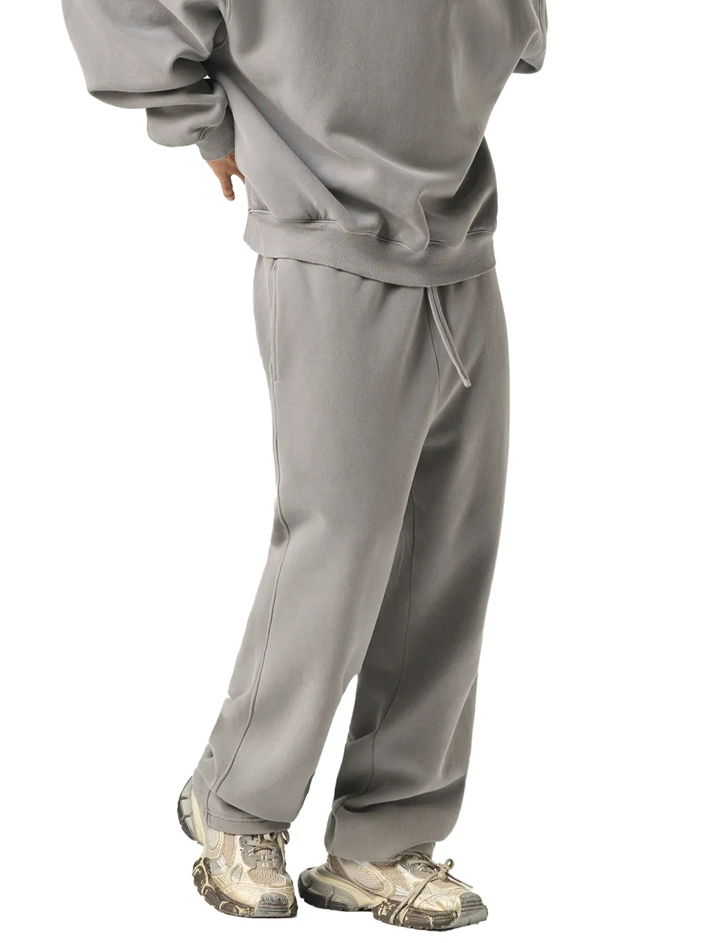LUXURY TERMINAL - Frayed Enzyme Washed Fleece Sweatpants