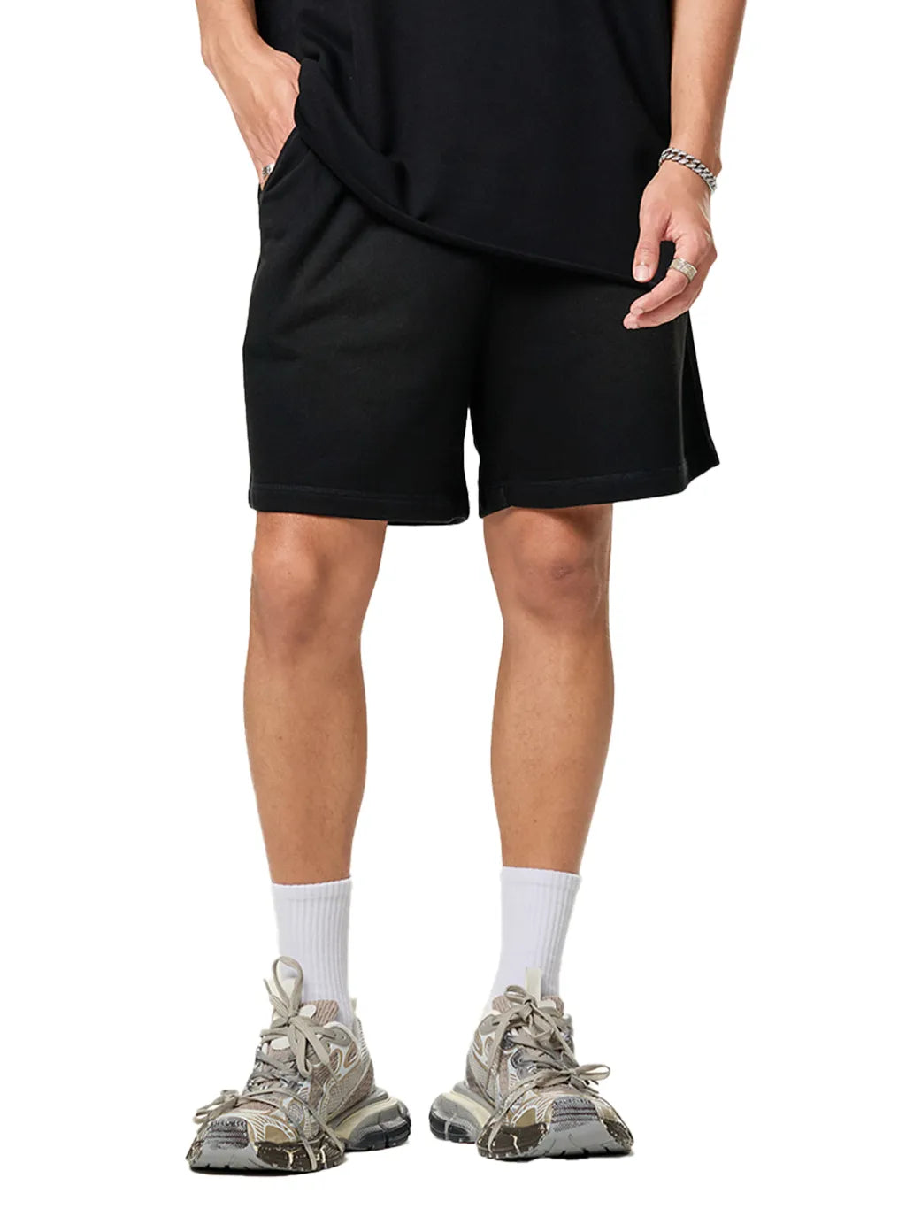 LUXURY TERMINAL - Sun Fade Raw Edge Cotton Shorts