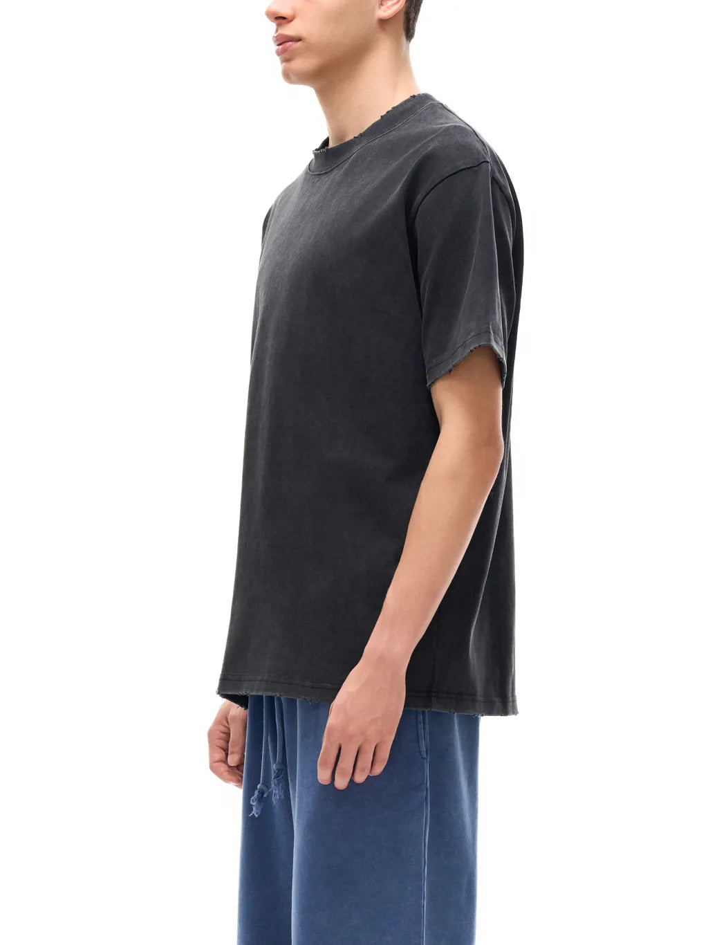 LUXURY TERMINAL - Heavyweight Vintage Washed Frayed T-Shirt