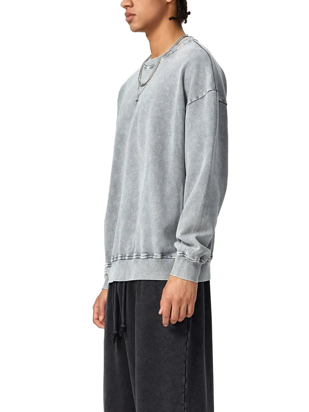 LUXURY TERMINAL - Snow Washed Oversized Sweatshirt