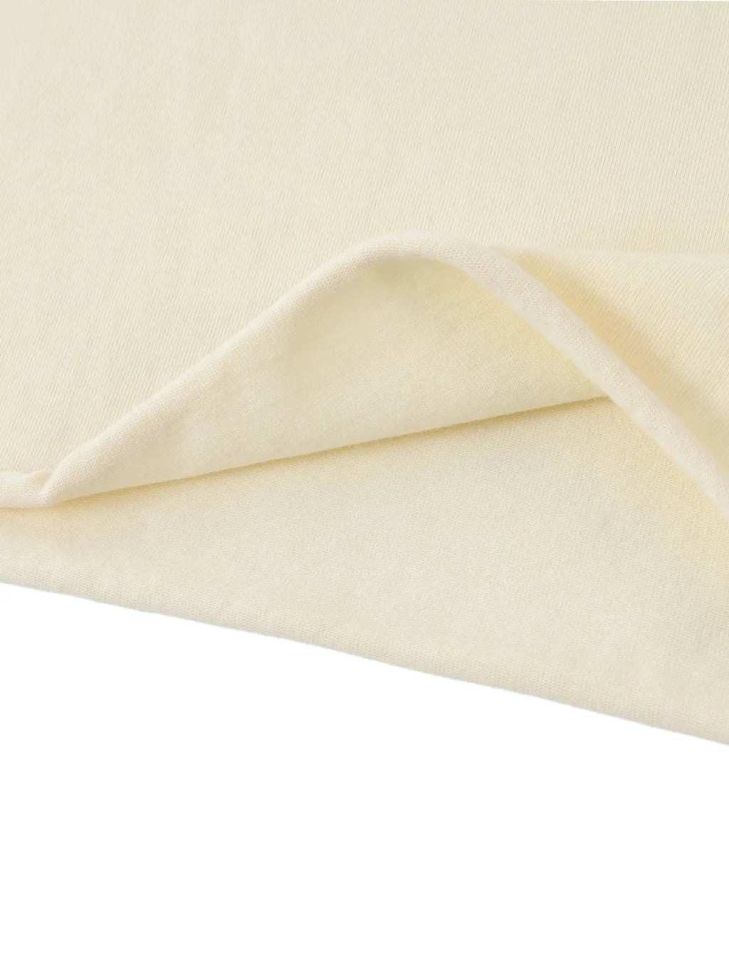 LUXURY TERMINAL - Off-Shoulder Rolled Hem Cotton T-Shirt