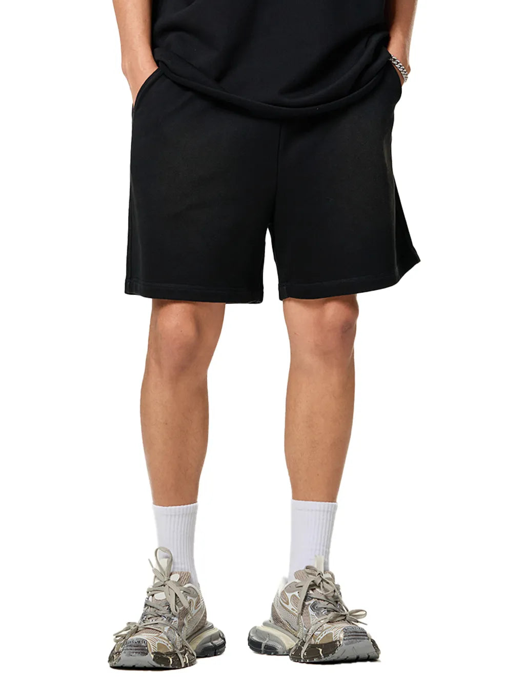LUXURY TERMINAL - Sun Fade Raw Edge Cotton Shorts