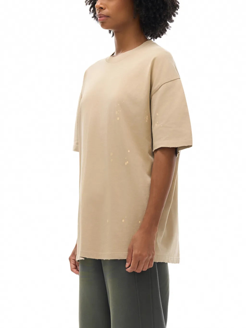 LUXURY TERMINAL -Hand-Frayed Sunfade Paint Splatter T-Shirt