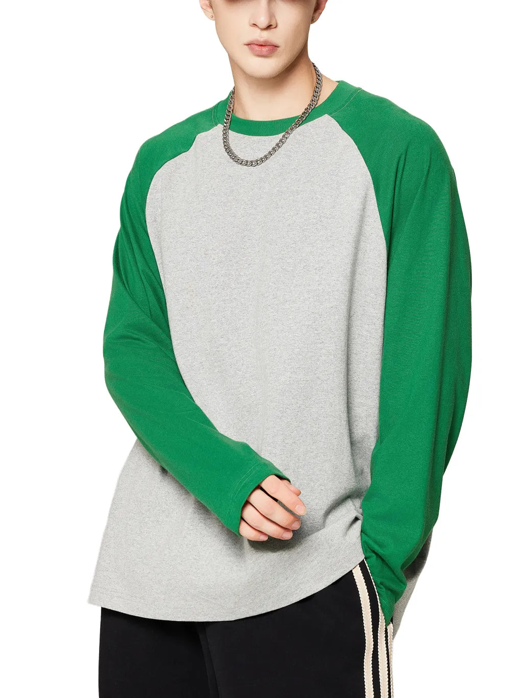 LUXURY TERMINAL -Color-Blocked Raglan Long-Sleeve T-Shirt