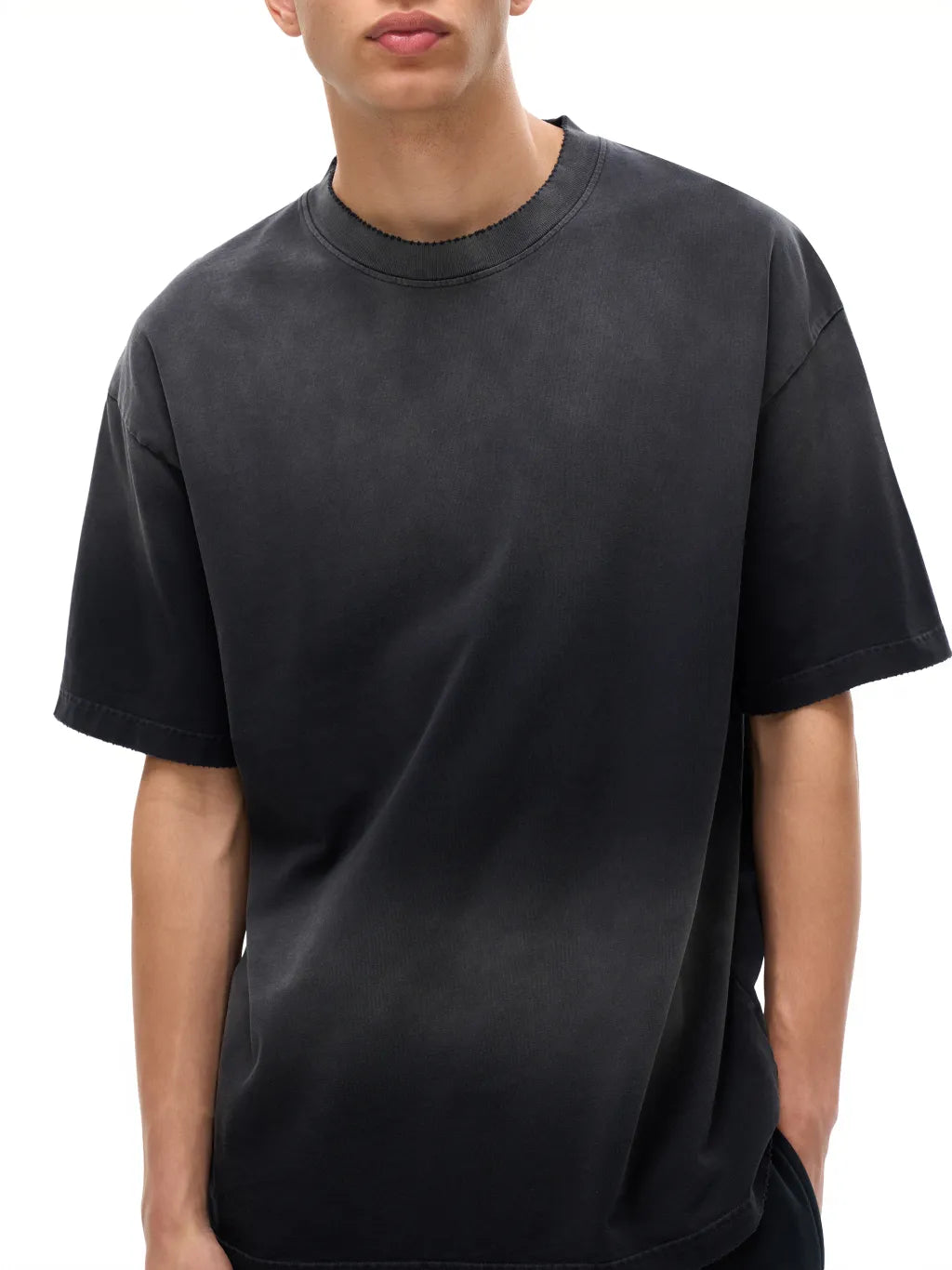 LUXURY TERMINAL - Sun Fade Hand-Frayed Cotton T-Shirt