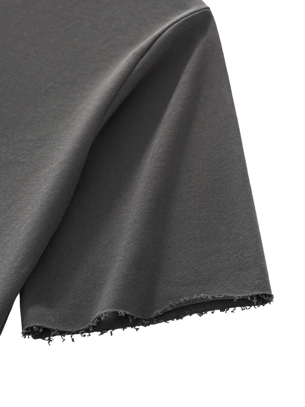 LUXURY TERMINAL - Boxy Half-Sleeve Raw-Edge T-Shirt