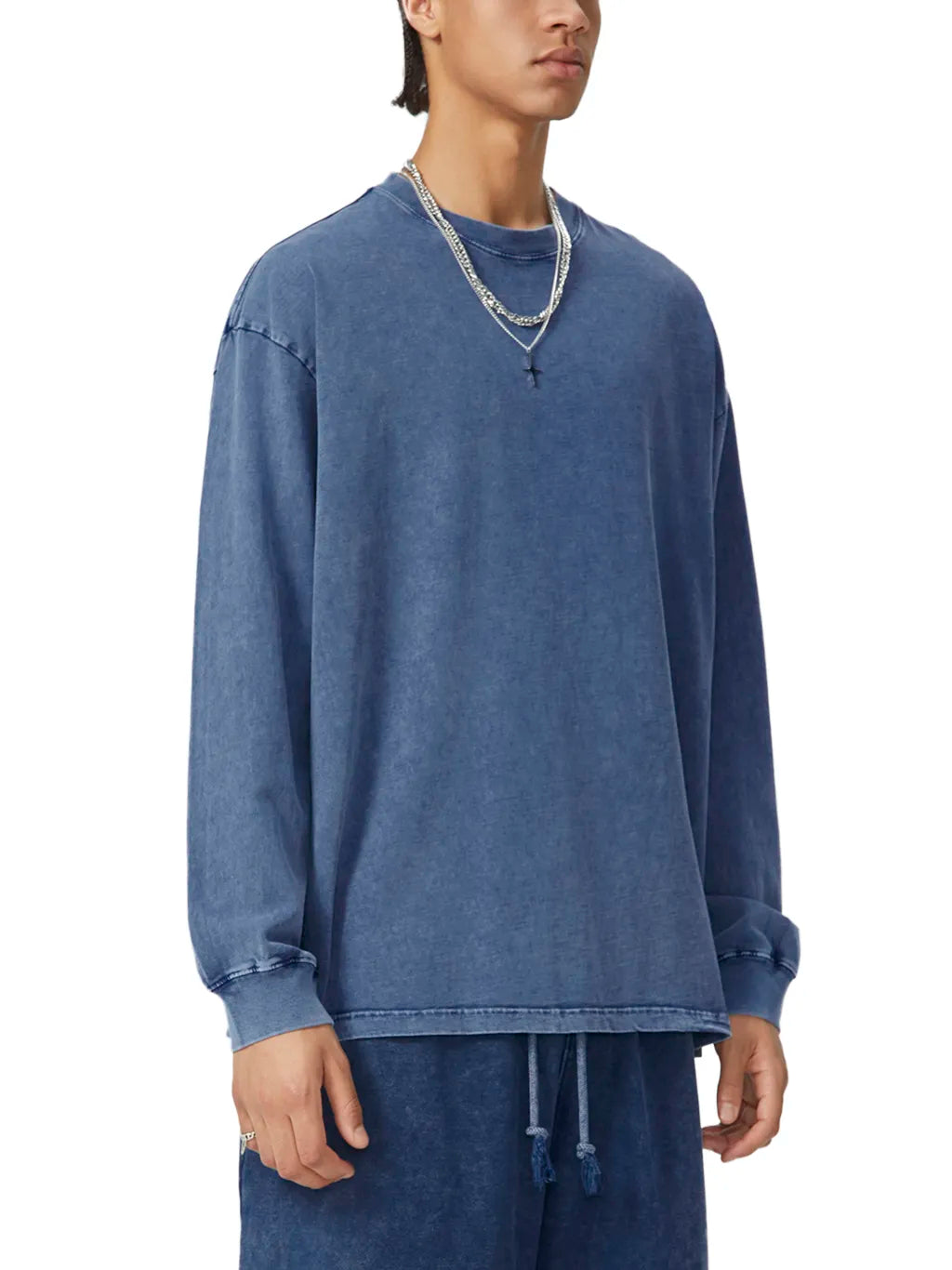 LUXURY TERMINAL - Snow Washed Frayed Edge T-Shirt