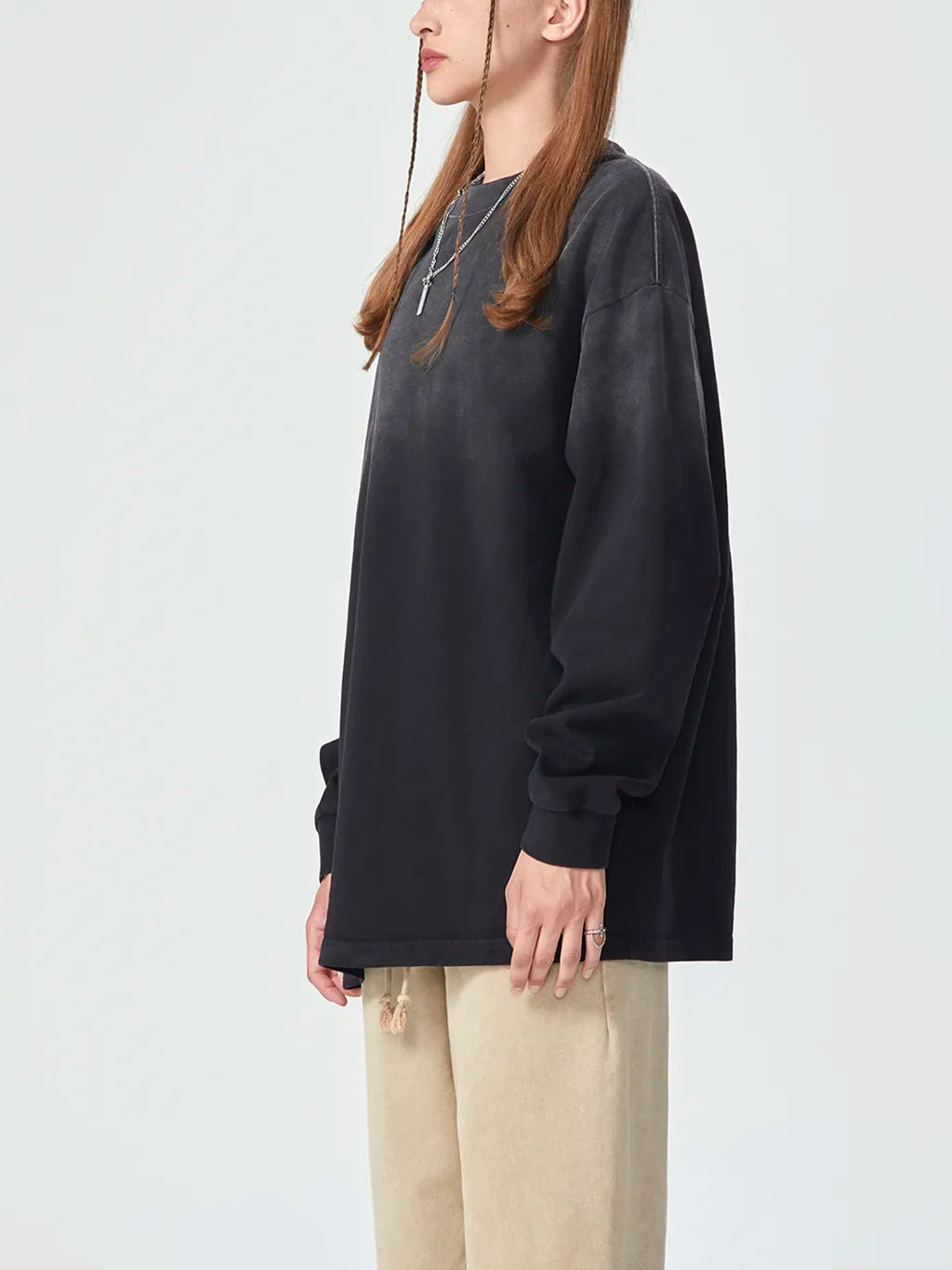 LUXURY TERMINAL - Gradient Washed Long Sleeve T-Shirt