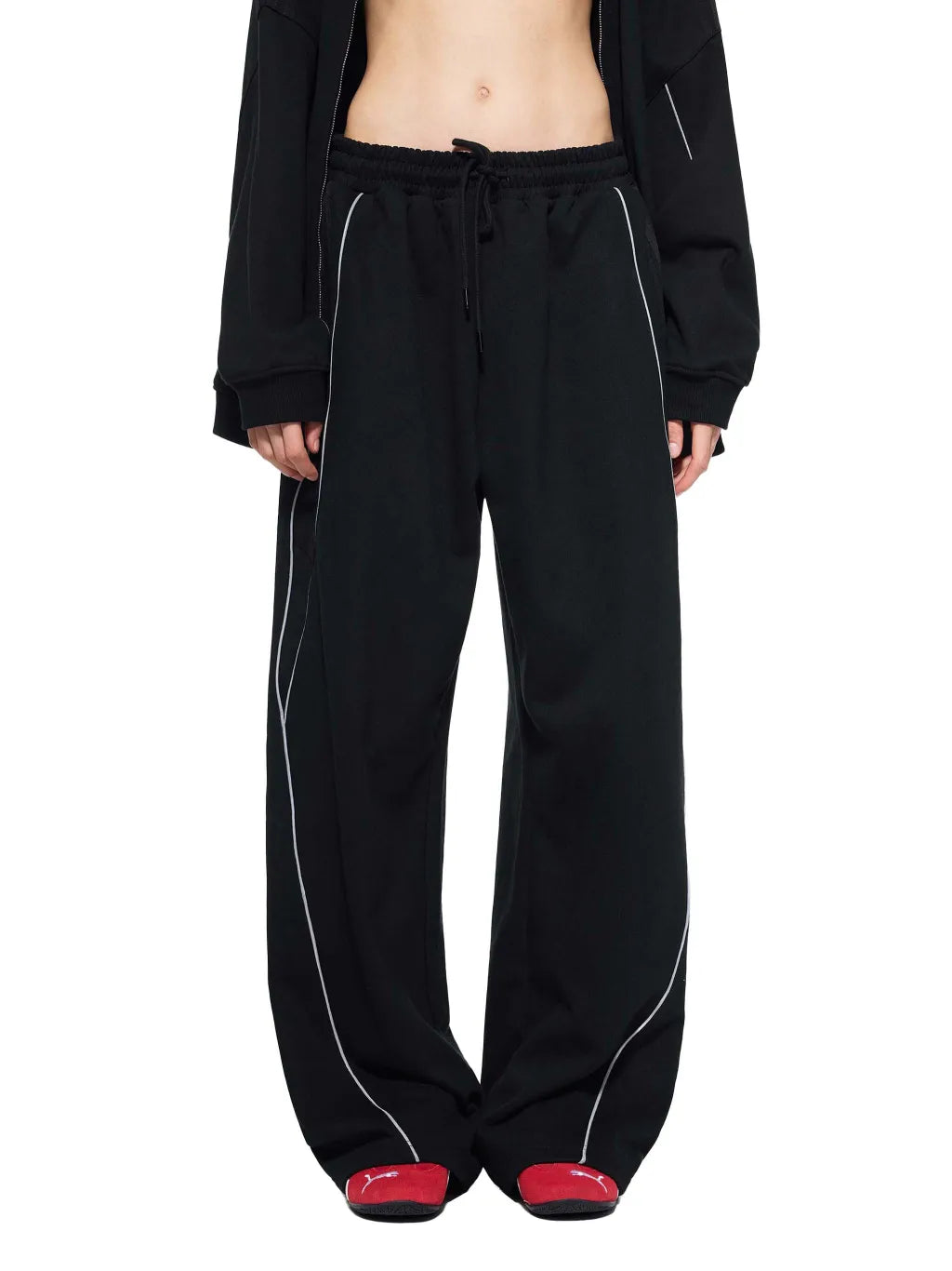 LUXURY TERMINAL - Reflection Striped Straight-Leg Sweatpants