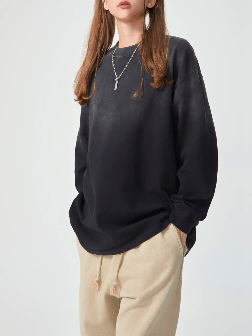 LUXURY TERMINAL - Gradient Washed Long Sleeve T-Shirt