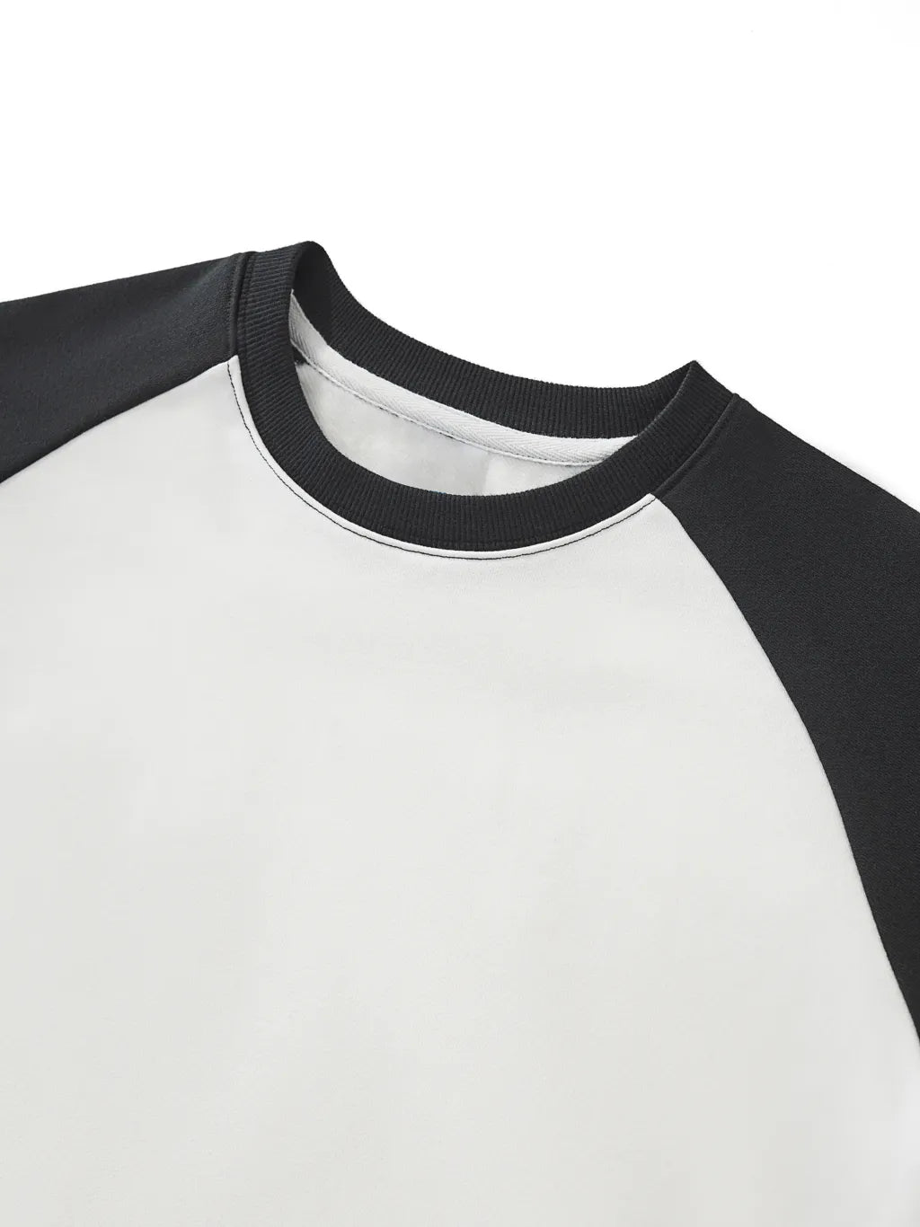 LUXURY TERMINAL - Raw-Hem Color-Block Raglan Crop Sweatshirt
