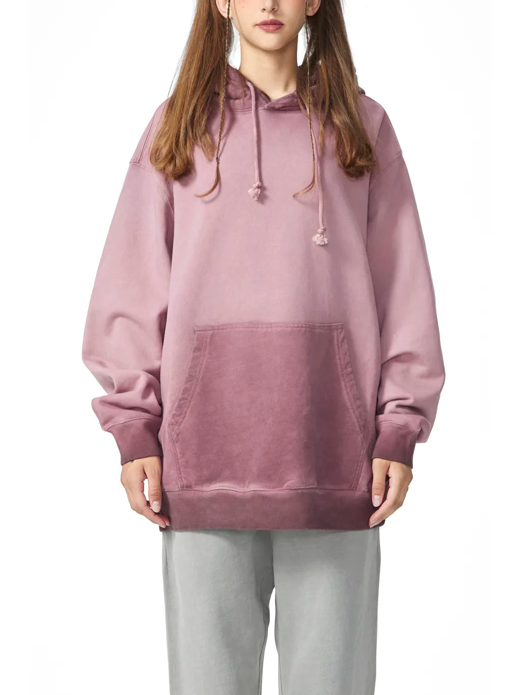 LUXURY TERMINAL - Ombre Stone Washed Colorpointed Hoodie