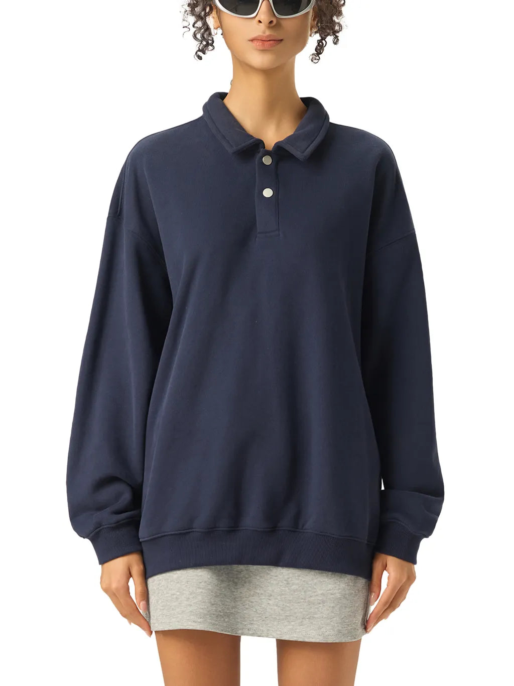 LUXURY TERMINAL - Heavyweight Polo-Collar Sweatshirt