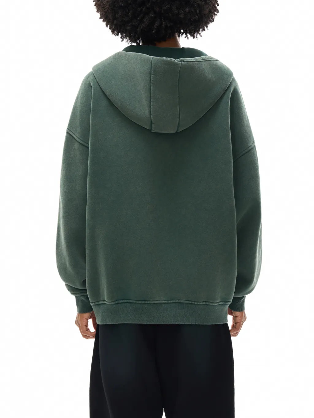 LUXURY TERMINAL - Snow Washed Zip-Through Fleece Hoodie