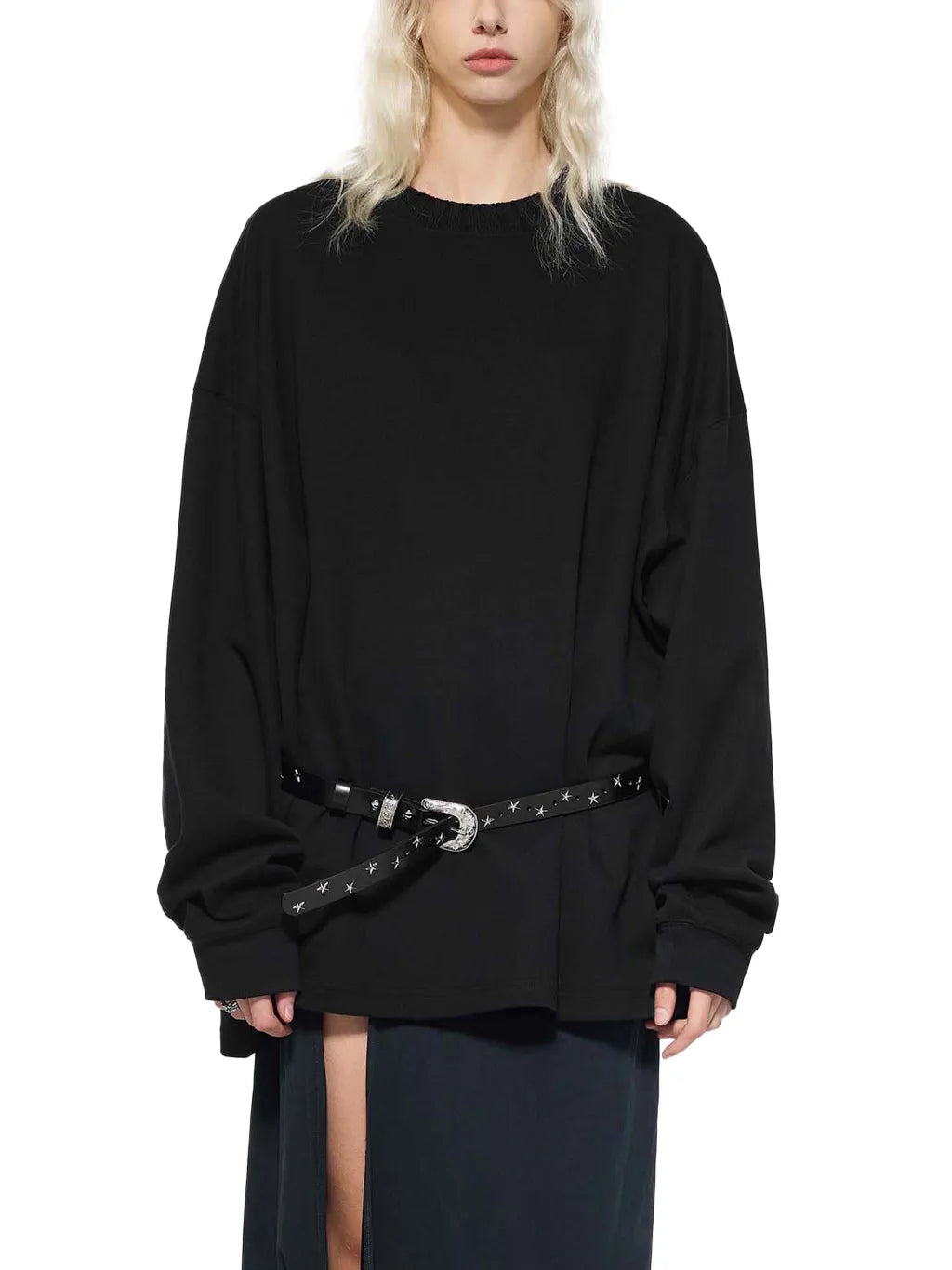 LUXURY TERMINAL - Knitted Round Neck Oversize Sweatshirt