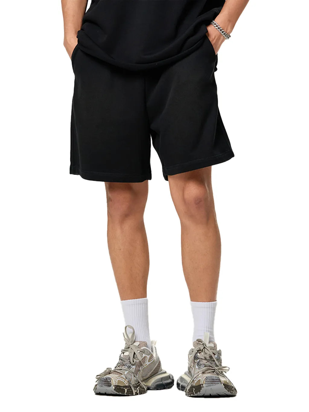 LUXURY TERMINAL - Sun Fade Raw Edge Cotton Shorts