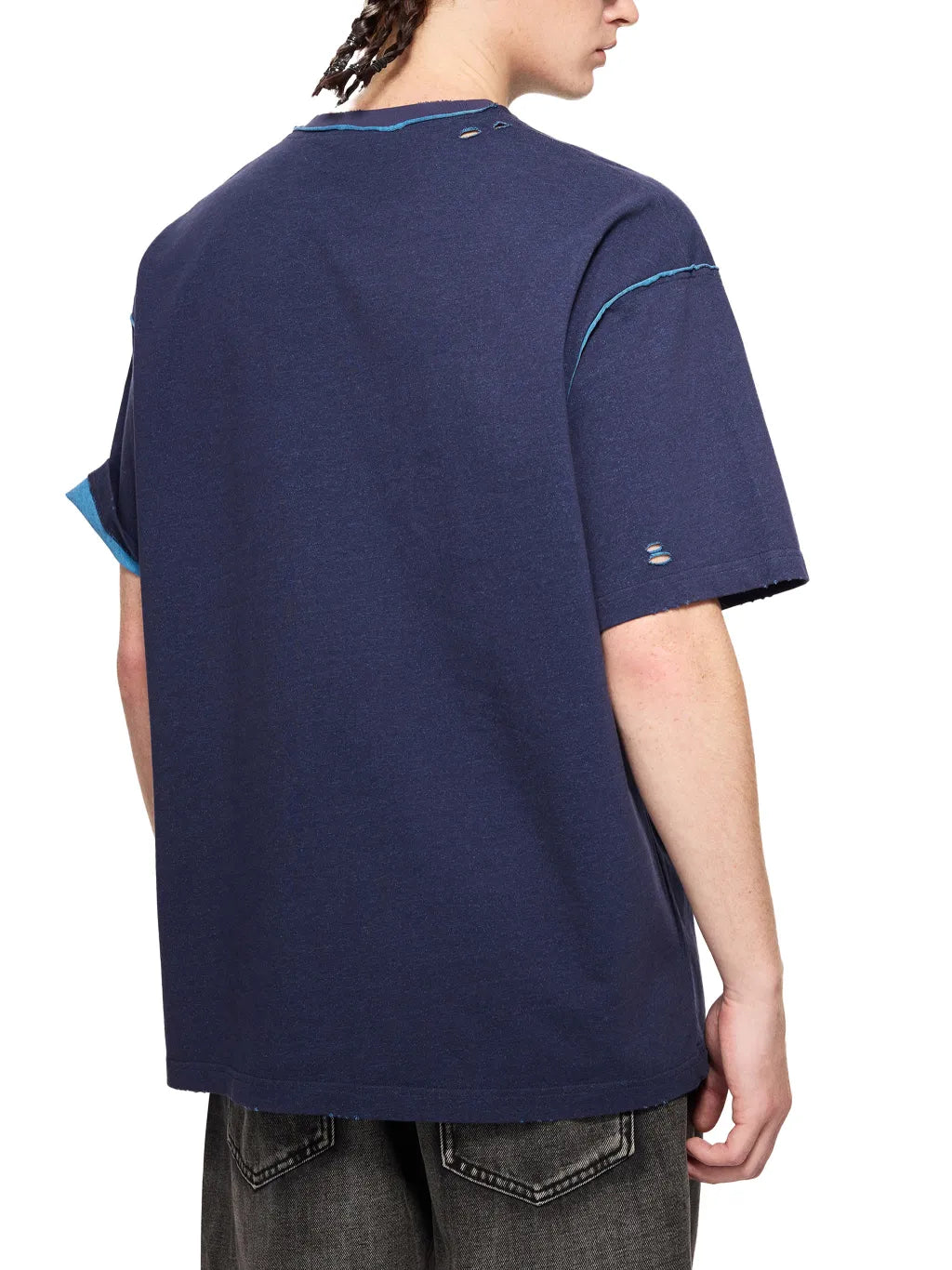 LUXURY TERMINAL - Hand-frayed Reversible T-shirt