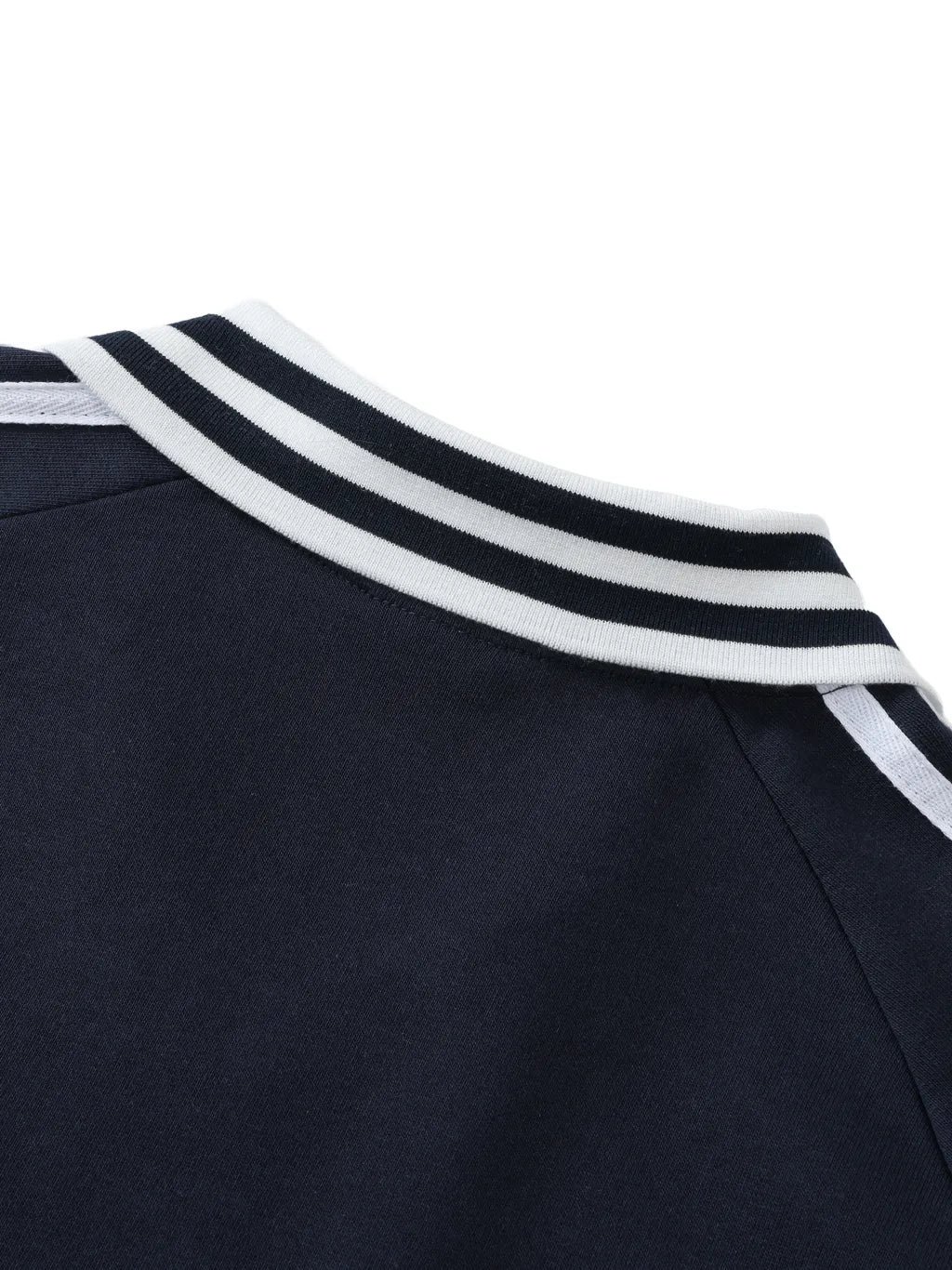 LUXURY TERMINAL - Contrast Striped Lapel Collar Sweatshirt