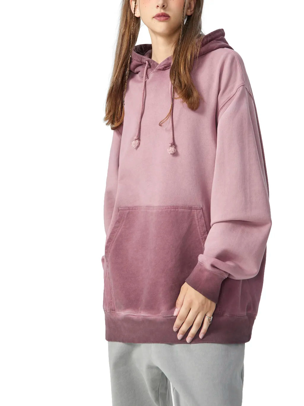 LUXURY TERMINAL - Ombre Stone Washed Colorpointed Hoodie