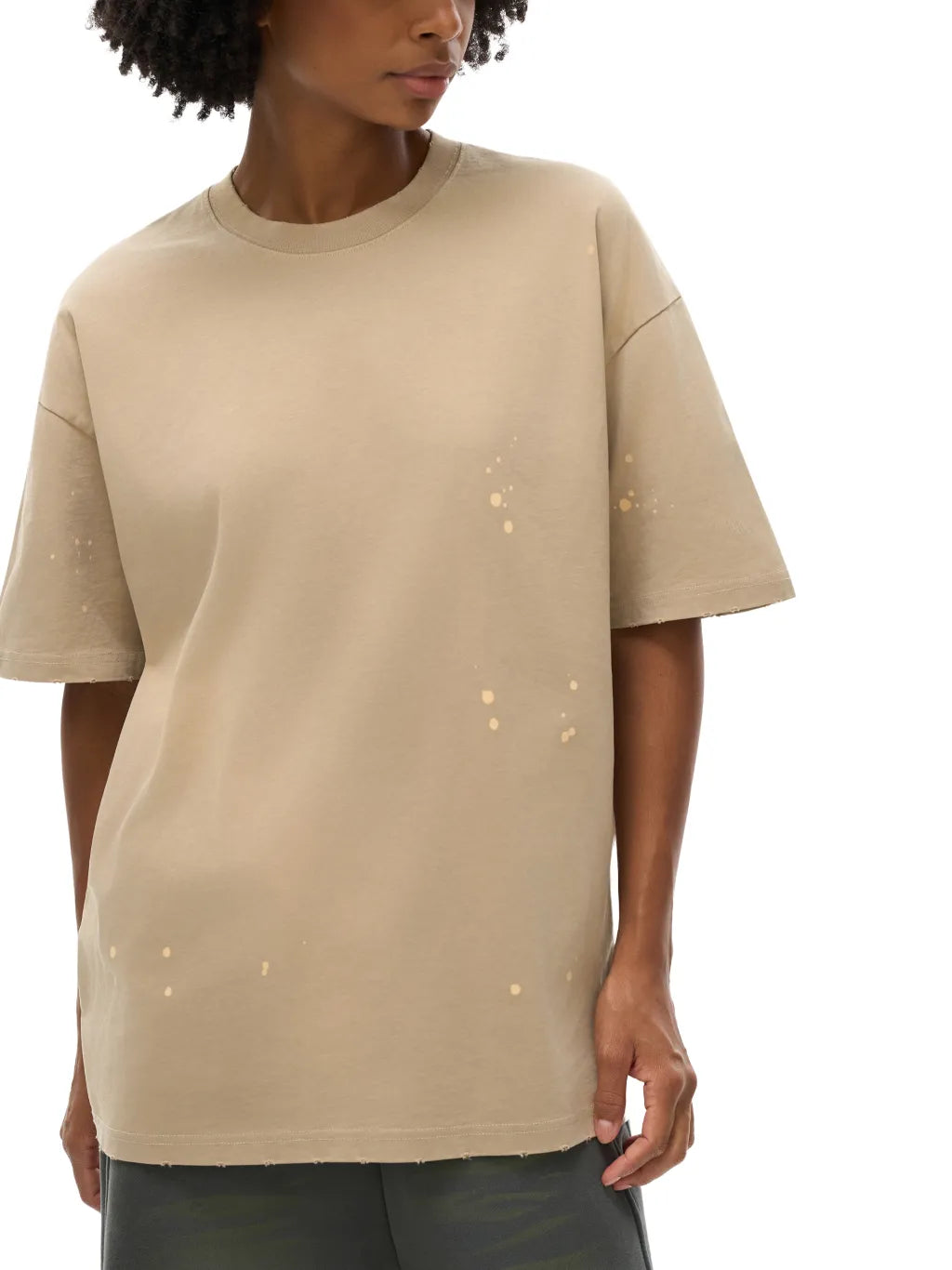 LUXURY TERMINAL -Hand-Frayed Sunfade Paint Splatter T-Shirt