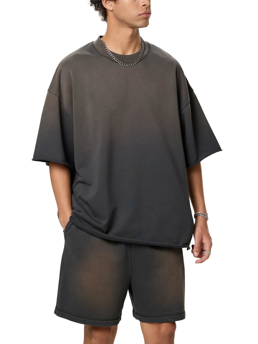 LUXURY TERMINAL - Sun Fade Raw Edge T-Shirt